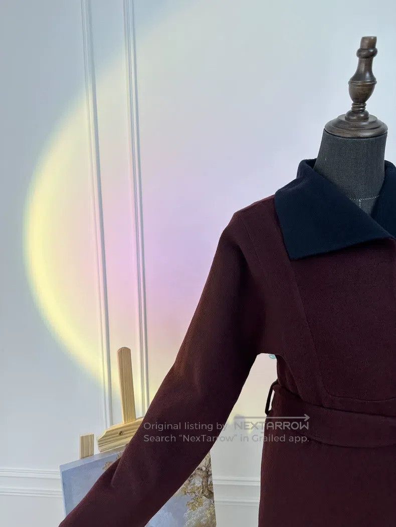 Hermes Hermes Double-Faced Cashmere Belted Coat, Burgundy Size S / US 4 / IT 40 - 4 Thumbnail