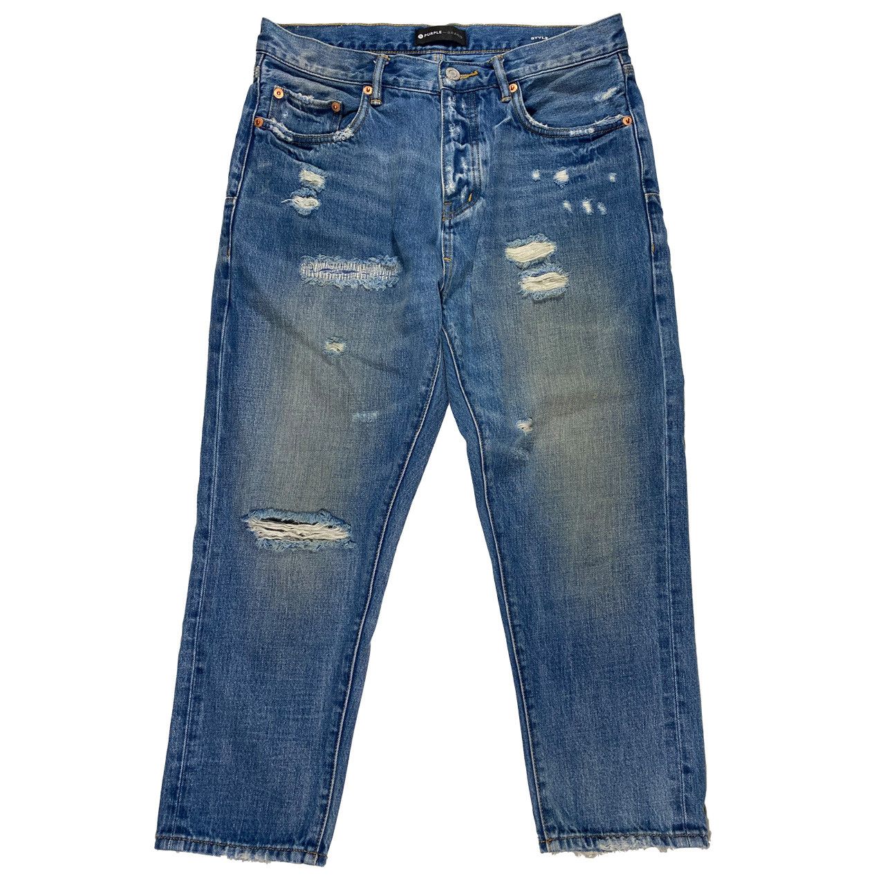 Purple Brand Purple Brand P-003 - Indigo Vintage Distressed crop 32x23 Size US 32 / EU 48 - 1 Thumbnail