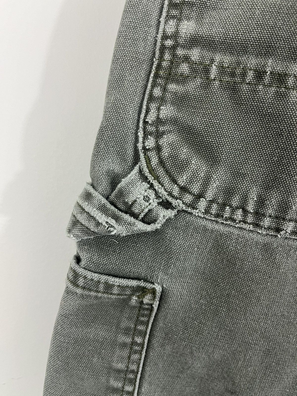 Carhartt Thrashed Sun Faded Olive Carpenter Pants Size US 33 - 14 Thumbnail