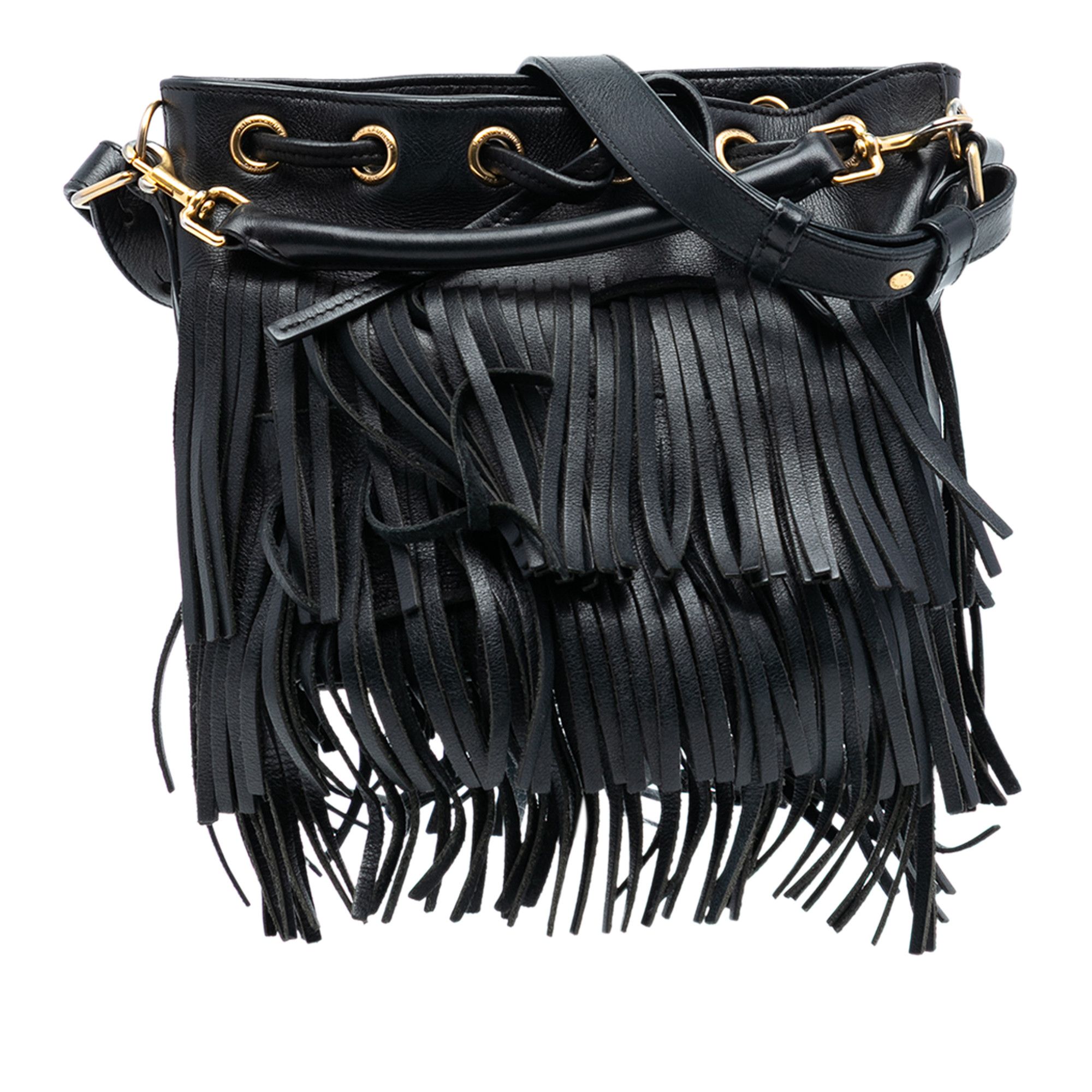 Yves Saint Laurent Yves Saint Laurent Small Calfskin Emmanuelle Fringe Bucket Bag Size ONE SIZE - 1 Thumbnail