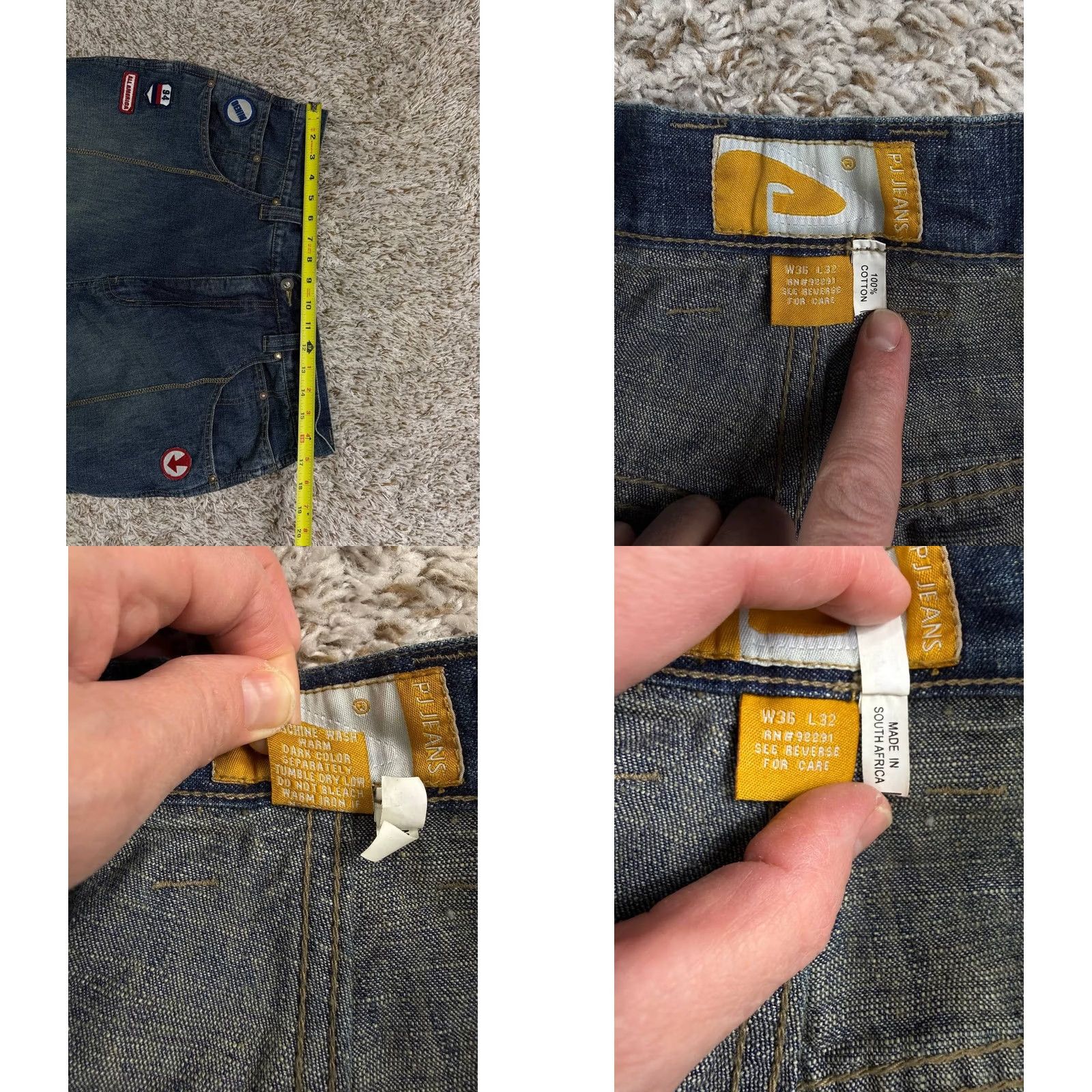 Denime VINTAGE PJ MARK Jeans Baggy Denim 36x32 Y2K Hip Hop Skate Patchwork Mens Size US 36 / EU 52 - 8 Thumbnail