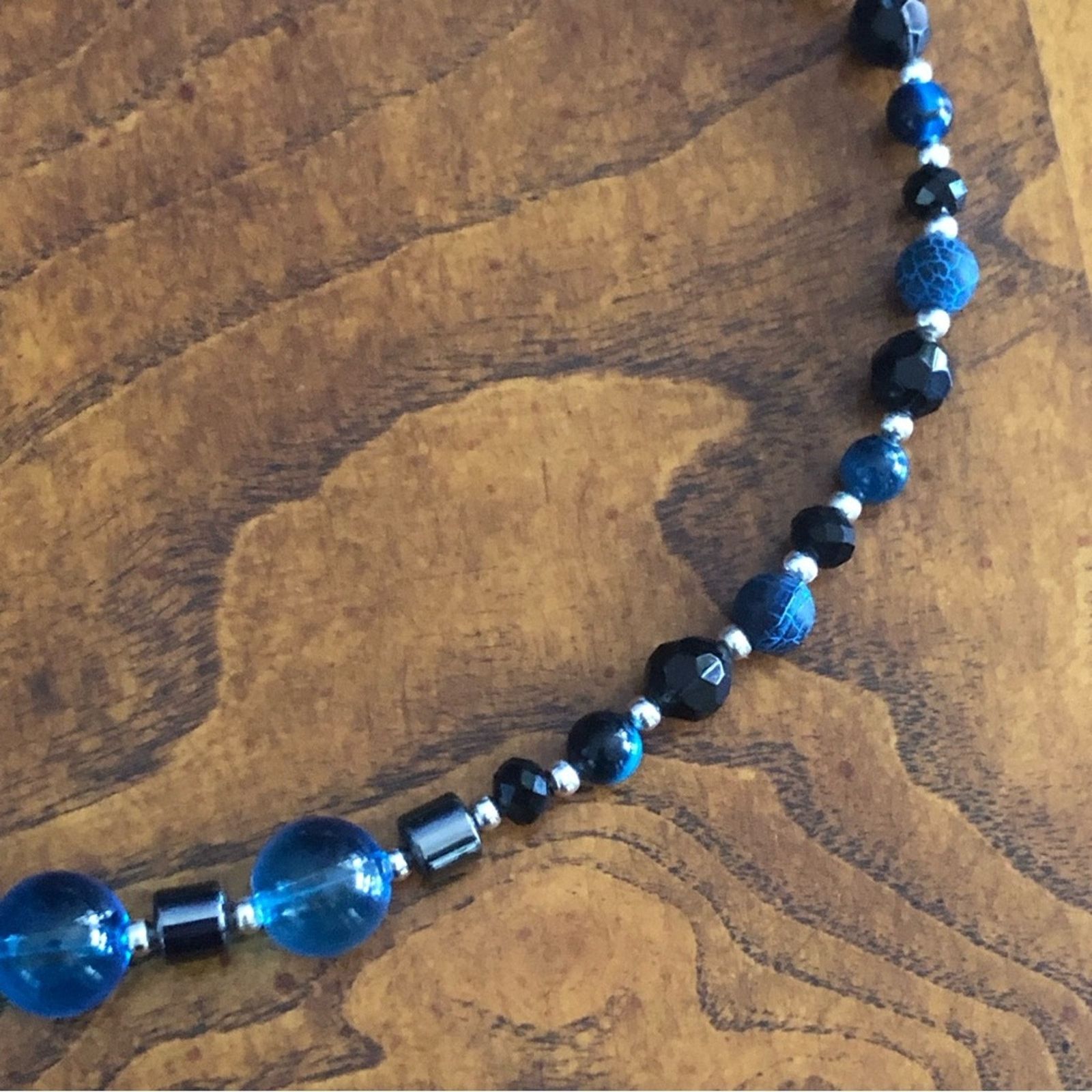 Handmade Handcrafted repurpose glass apatite agate hematite necklace Size ONE SIZE - 9 Thumbnail