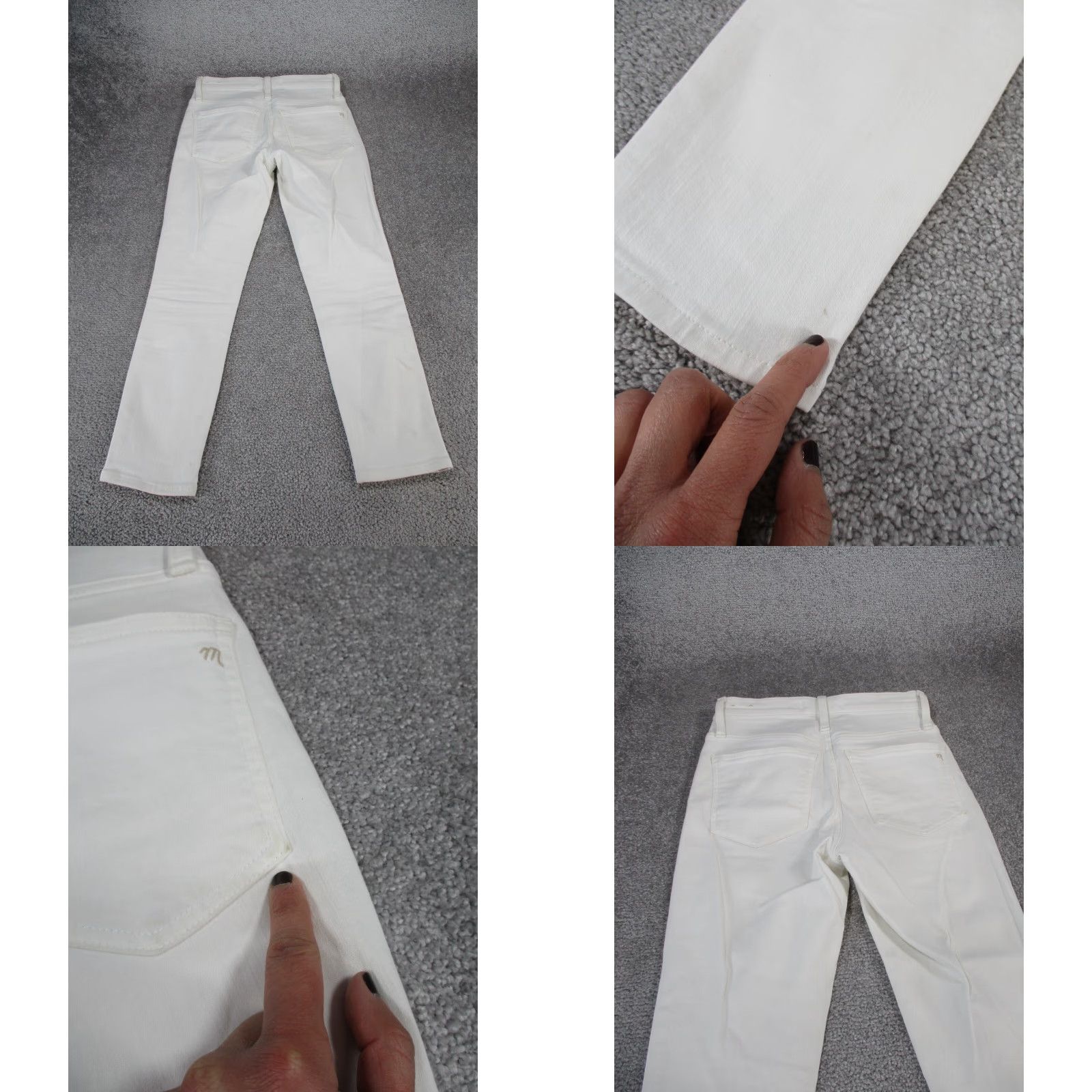 Madewell Madewell Jeans Womens 25 Petite White Denim Button Fly Skinny Crop Mens? Size 42" / US 20 - 9 Thumbnail