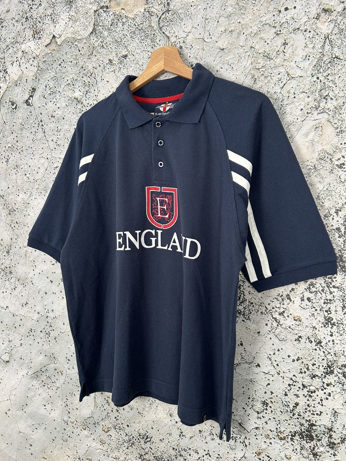 Vintage Vintage England Football Polo Tee Soccer Archive 90s Size US M / EU 48-50 / 2 - 2 Thumbnail