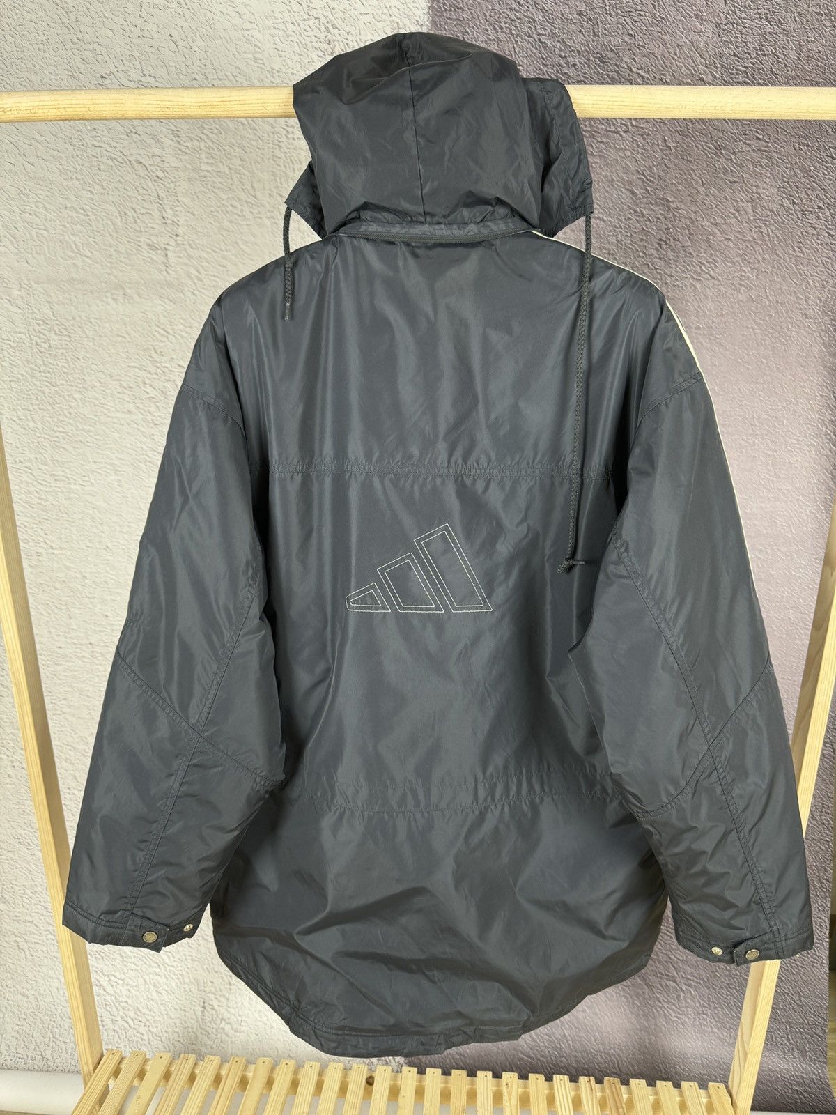 Adidas Adidas vintage y2k black nylon big logo parka jacket Size US L / EU 52-54 / 3 - 2 Thumbnail