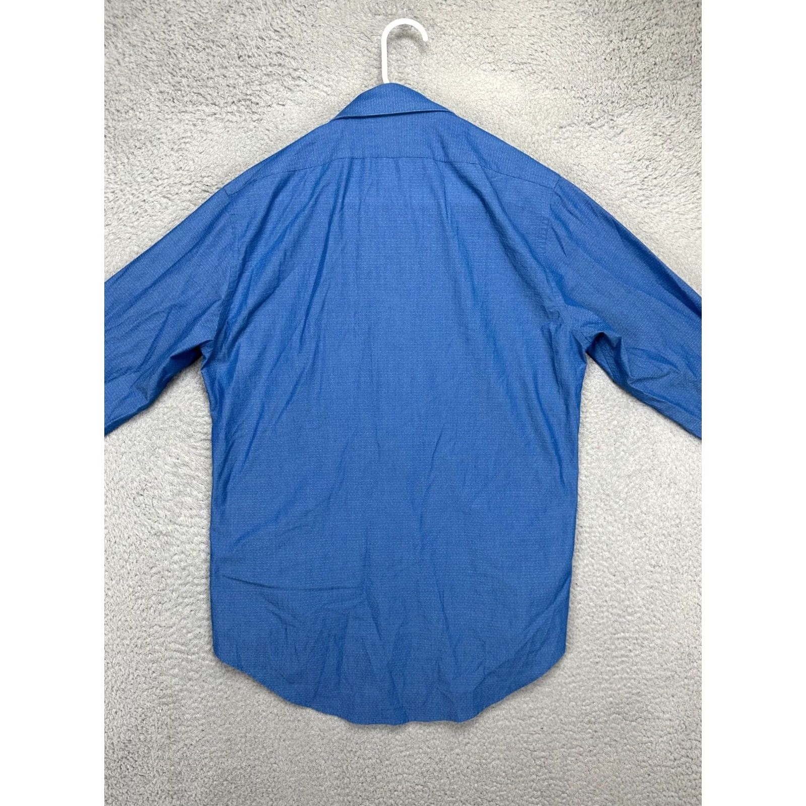 Calvin Klein Calvin Klein Shirt Mens Medium 15-15.5 Blue Dress Button Up 4-way Stretch Slim Casual Office Work Long Sleeve Mens Regular Blue Size 40R - 4 Thumbnail