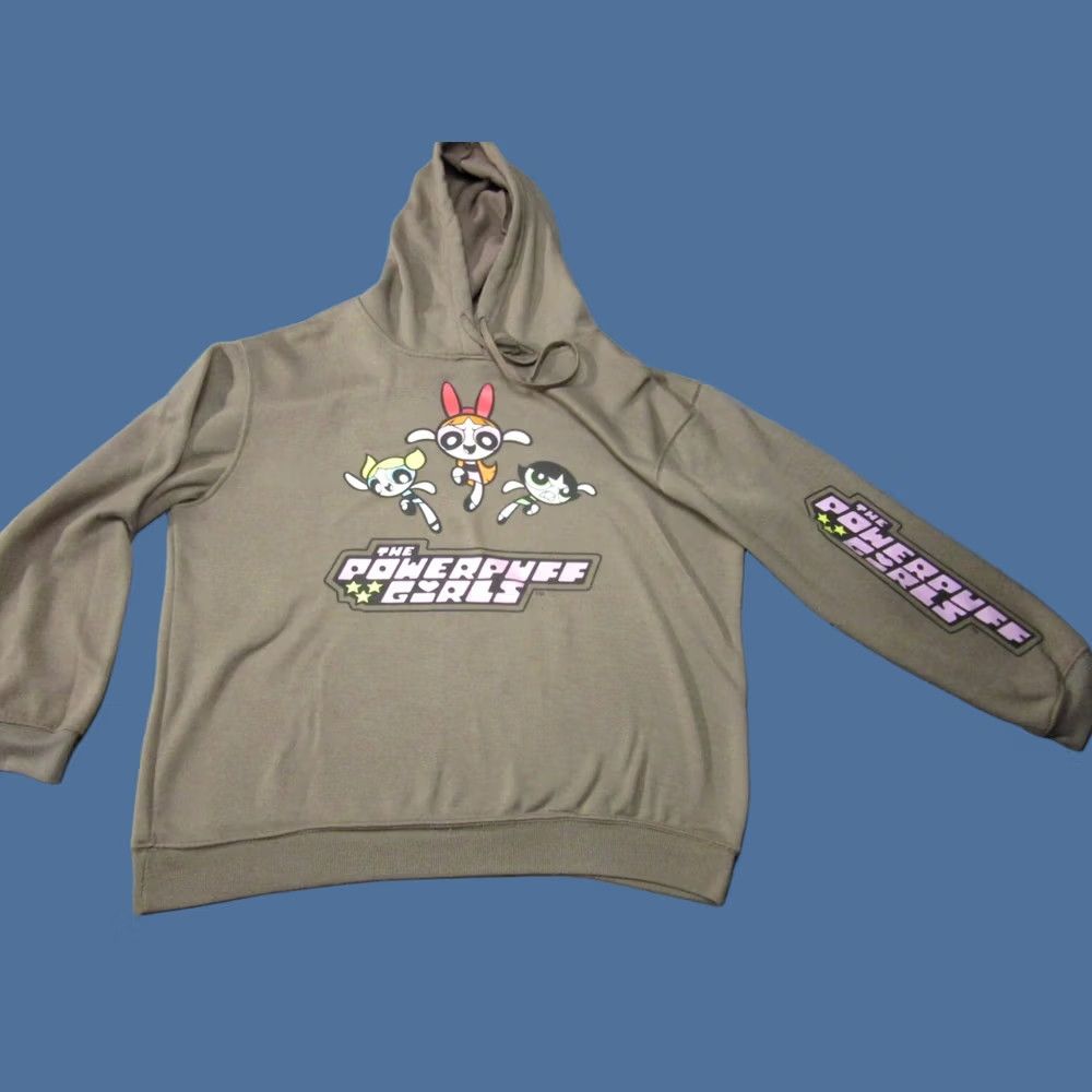 Vintage Powerpuff Girls Hoodie Womens XL Brown Graphic Sleeve - Cartoon Network Y2K Size XL / US 12-14 / IT 48-50 - 1 Thumbnail
