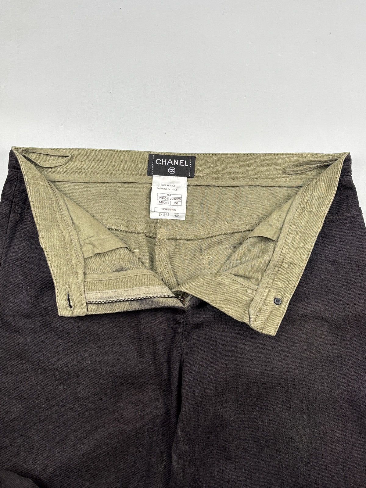 Chanel F/W 2008 Karl Lagerfield Era Pleated Hem Slim Fit Jeans Size 29" - 9 Thumbnail