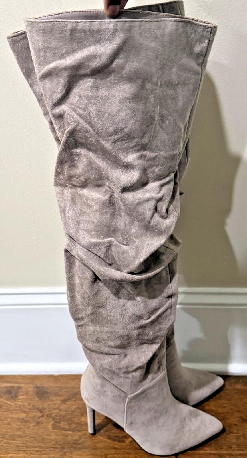 Other UNILADY Knee High Boots Stiletto Heels Pointed Toe Taupe Size US 6.5 / IT 36.5 - 1 Thumbnail