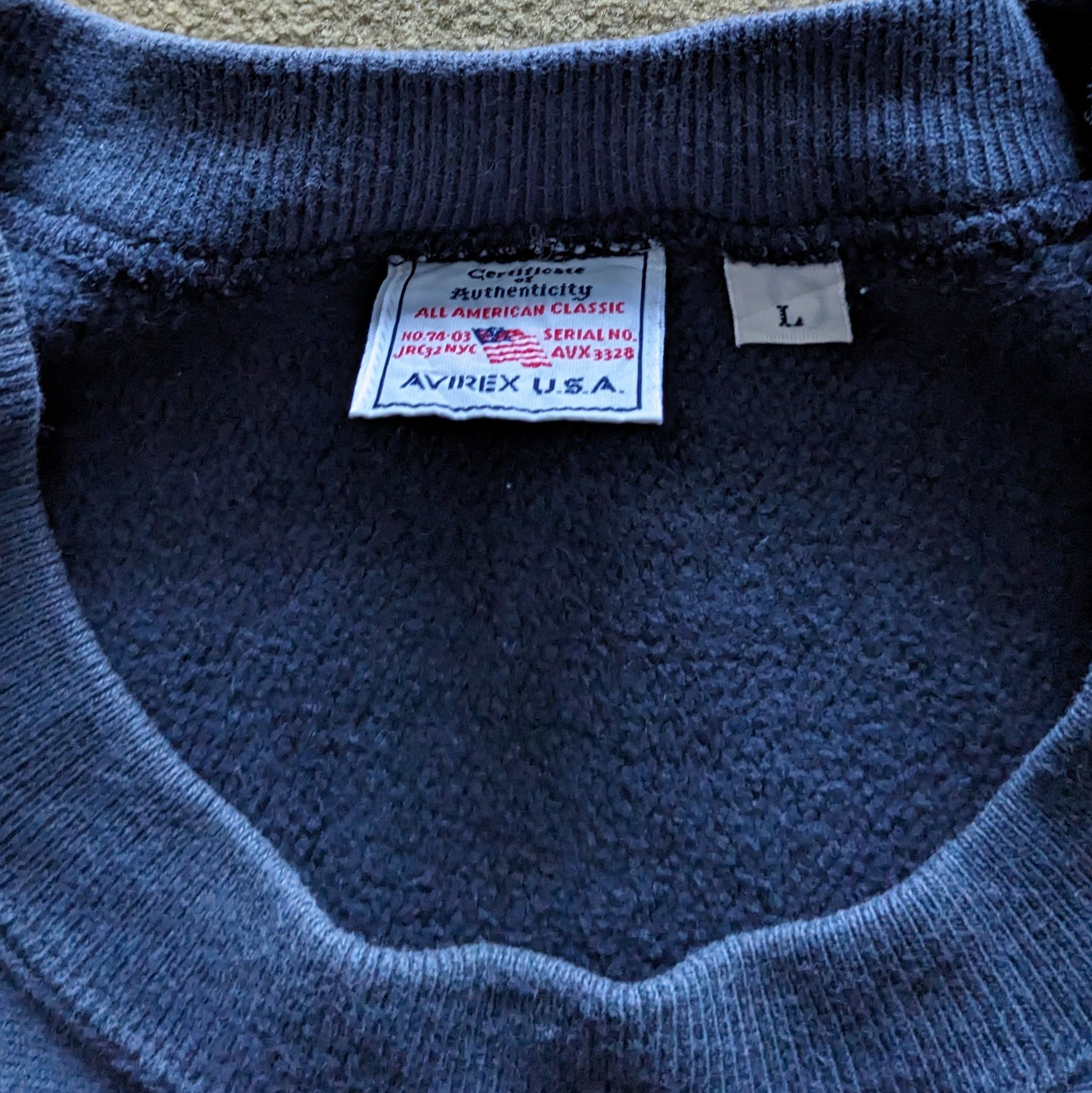 Vintage Vintage AVIREX USA Military Style Sweatshirt Size US L / EU 52-54 / 3 - 6 Thumbnail