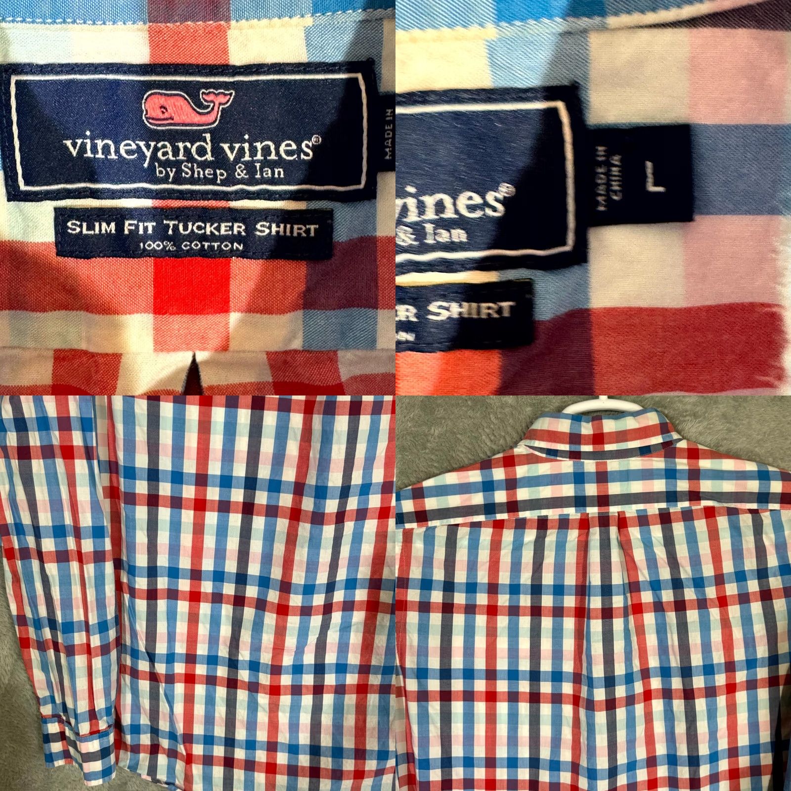 Vineyard Vines Vineyard Vines Button-Down Shirt Men’s Large Multicolor Plaid 100% Cotton Slim Fit Shirt Size US L / EU 52-54 / 3 - 8 Thumbnail