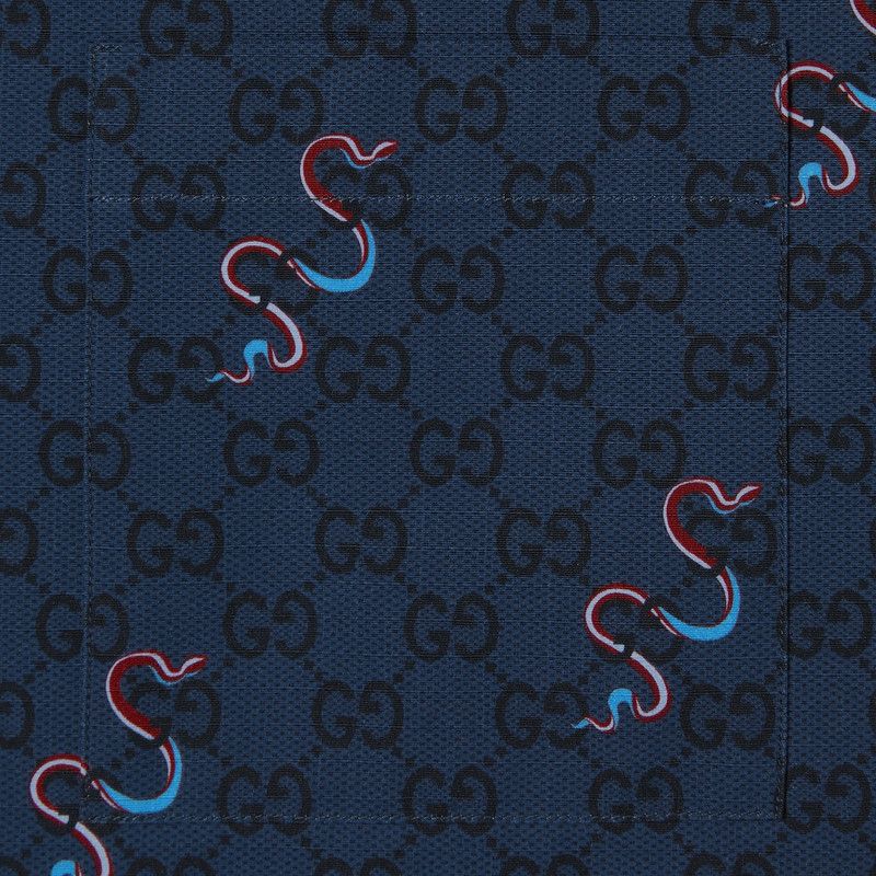 Gucci o1loc1c0226 794907 Printed Cotton Ripstop Shirt in Blue Size US S / EU 44-46 / 1 - 7 Thumbnail