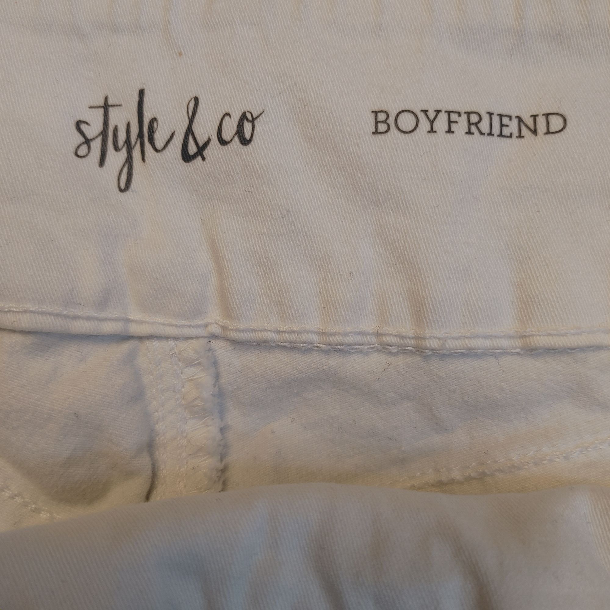 Other Style & Co Women's White Boyfriend Fit Straight Leg Jeans XL Size 40" / US 18 - 3 Thumbnail