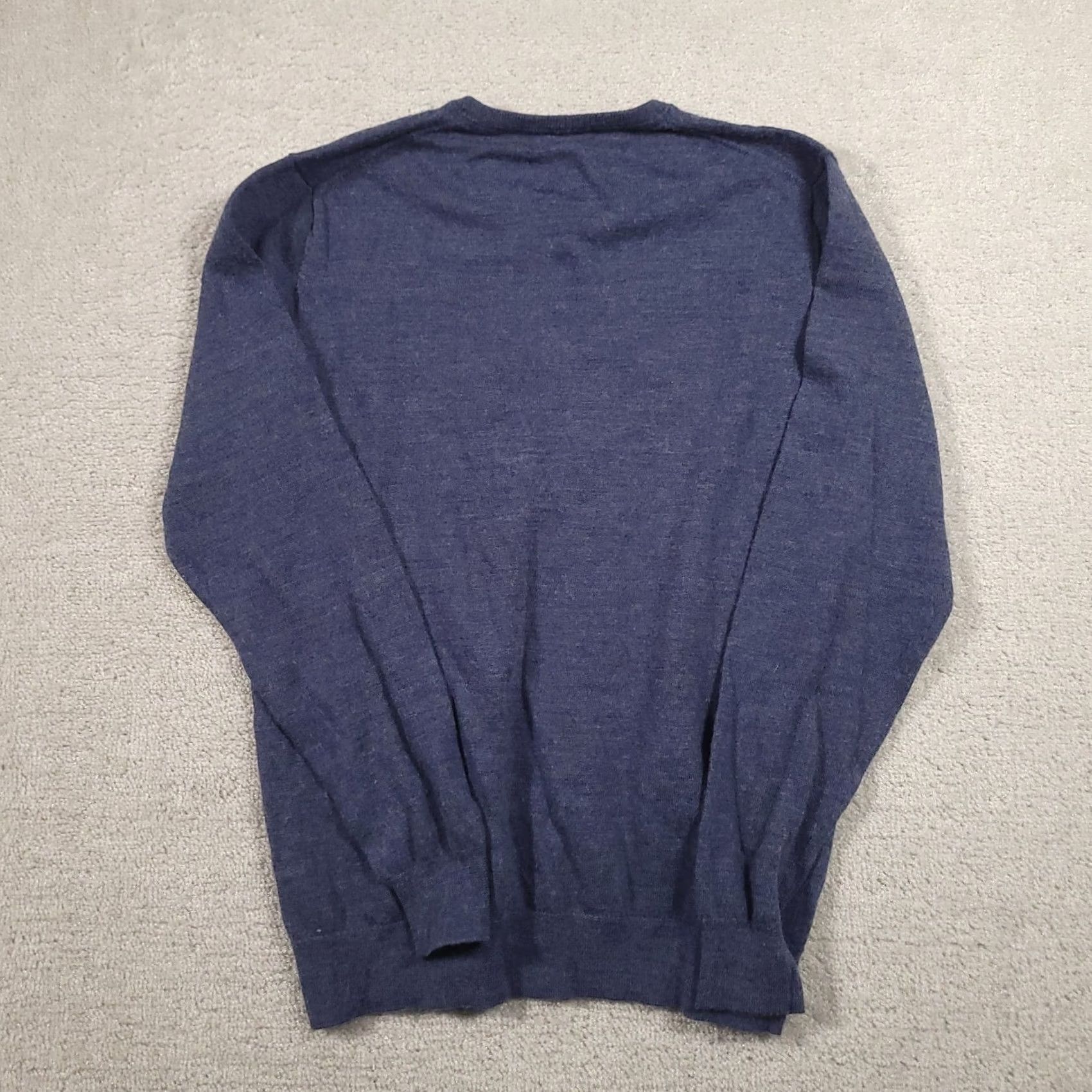 Vintage VINTAGE Goodthreads Men’s 100% Merino Wool V-Neck Sweater Blue Long Sleeve LT Big & Tall Mens Pullover Classic Preppy Knit Shirt Size US L / EU 52-54 / 3 - 7 Thumbnail