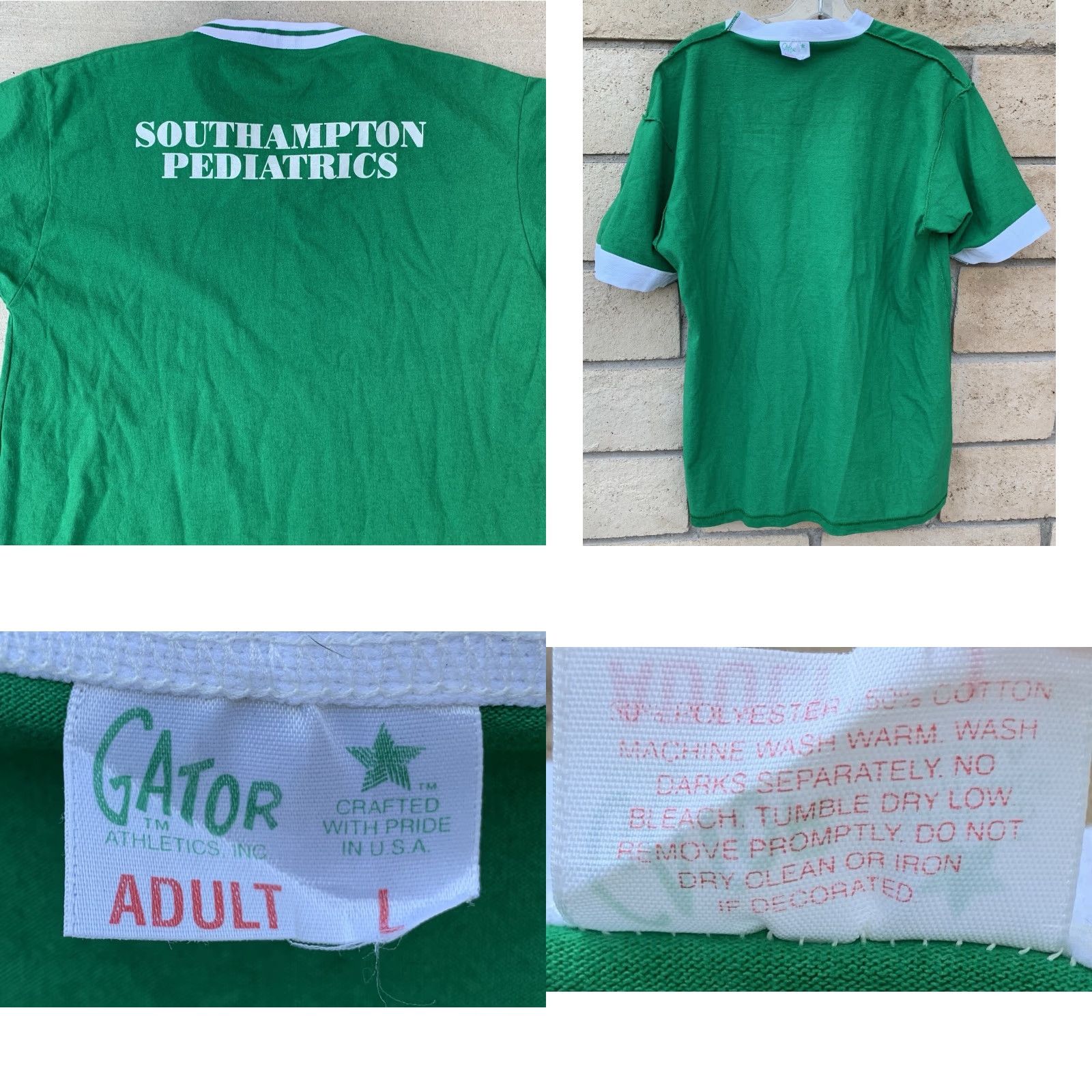 Vintage VINTAGE Gator Athletics Inc V Neck T Shirt Athletics Unisex Adults T-Shirt Sz L Green Graphic Print Sports Size US L / EU 52-54 / 3 - 9 Thumbnail