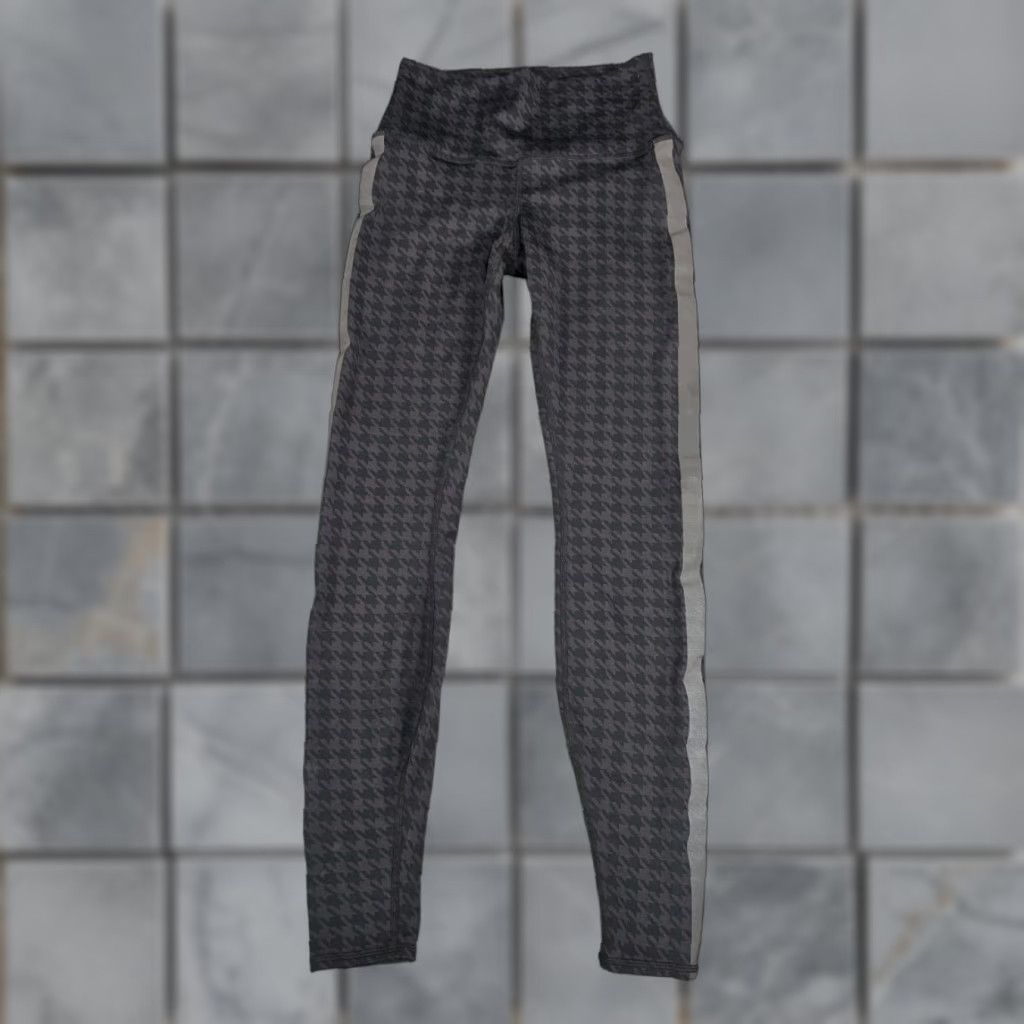 Alo Alo Yoga Houndstooth Print Leggings Gray Black High Waisted XS Slim Legging Women 바로 Size 26" / US 2 / IT 38 - 1 Thumbnail
