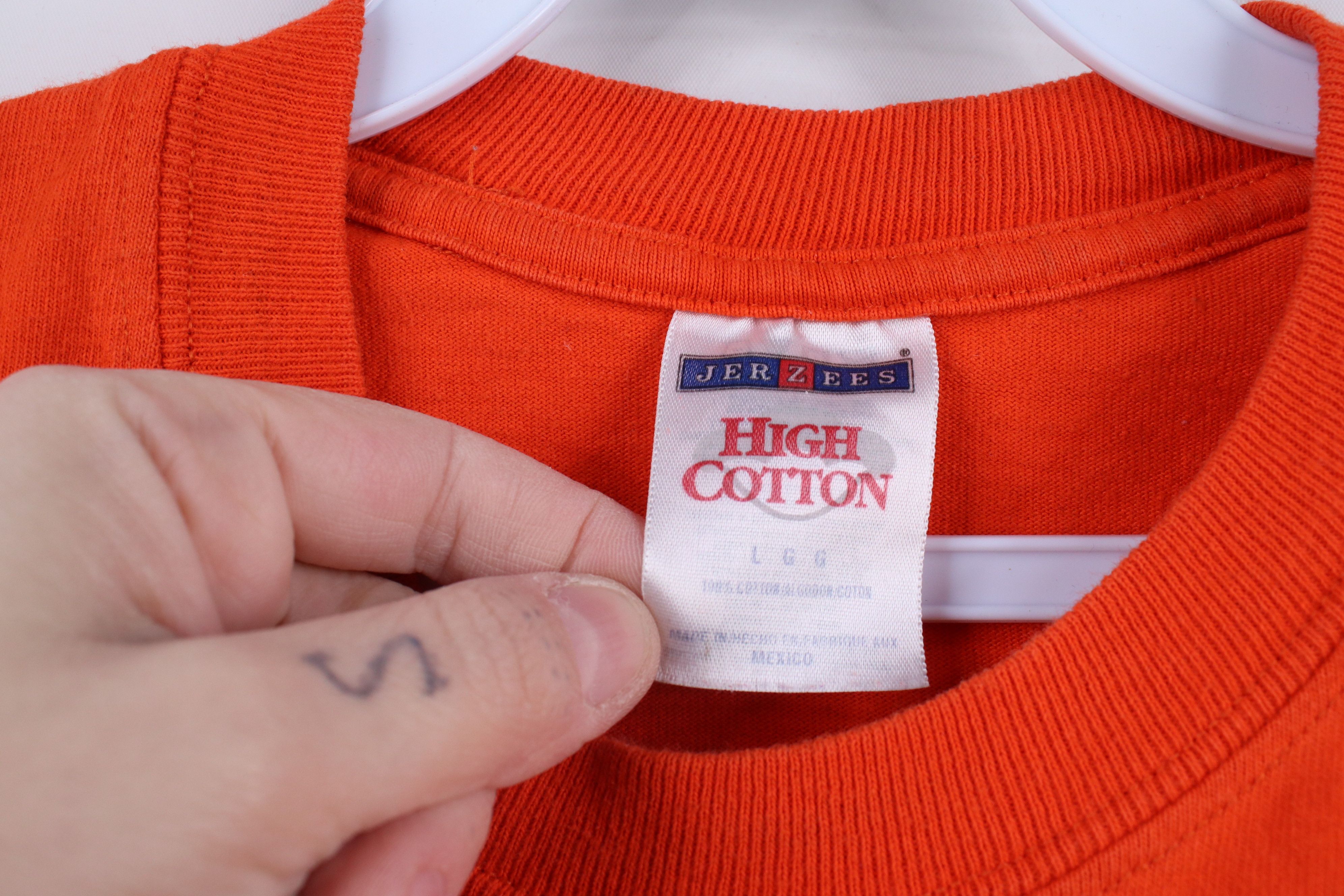 Vintage Vintage 90s Streetwear Cotton Long Sleeve T-Shirt Orange Size US L / EU 52-54 / 3 - 7 Thumbnail