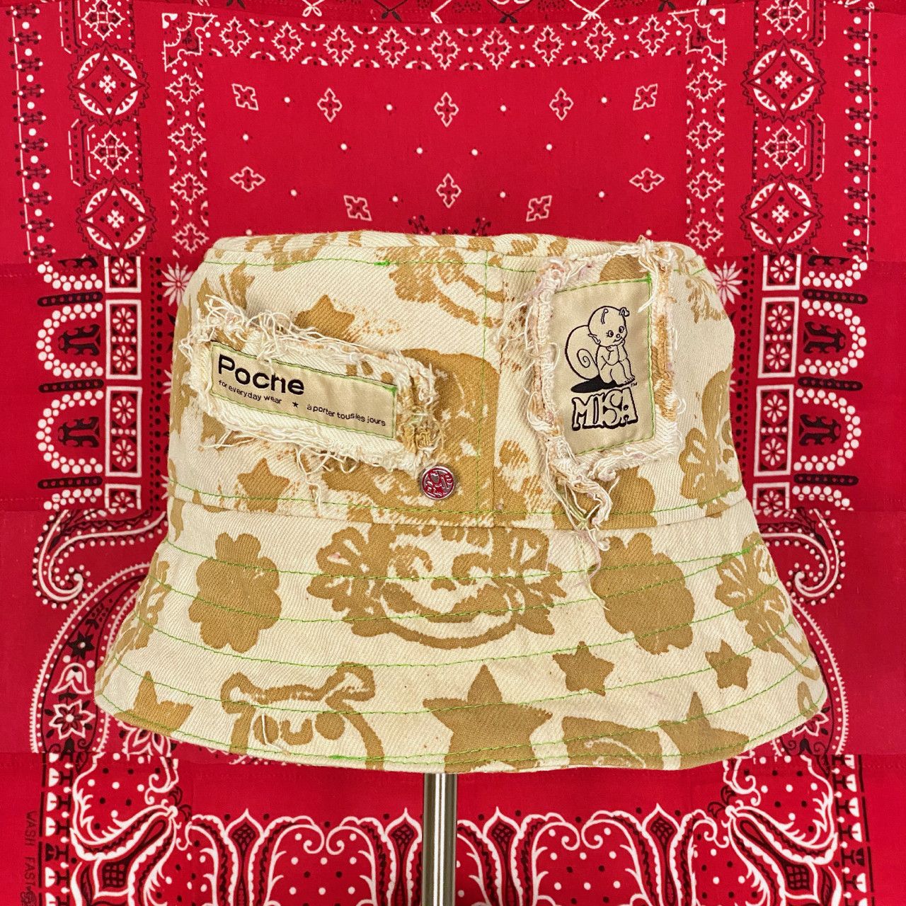 Poche Studio POCHE STUDIO X MISA PEKO HANDMADE REVERSIBLE BUCKET HAT Size ONE SIZE - 2 Thumbnail