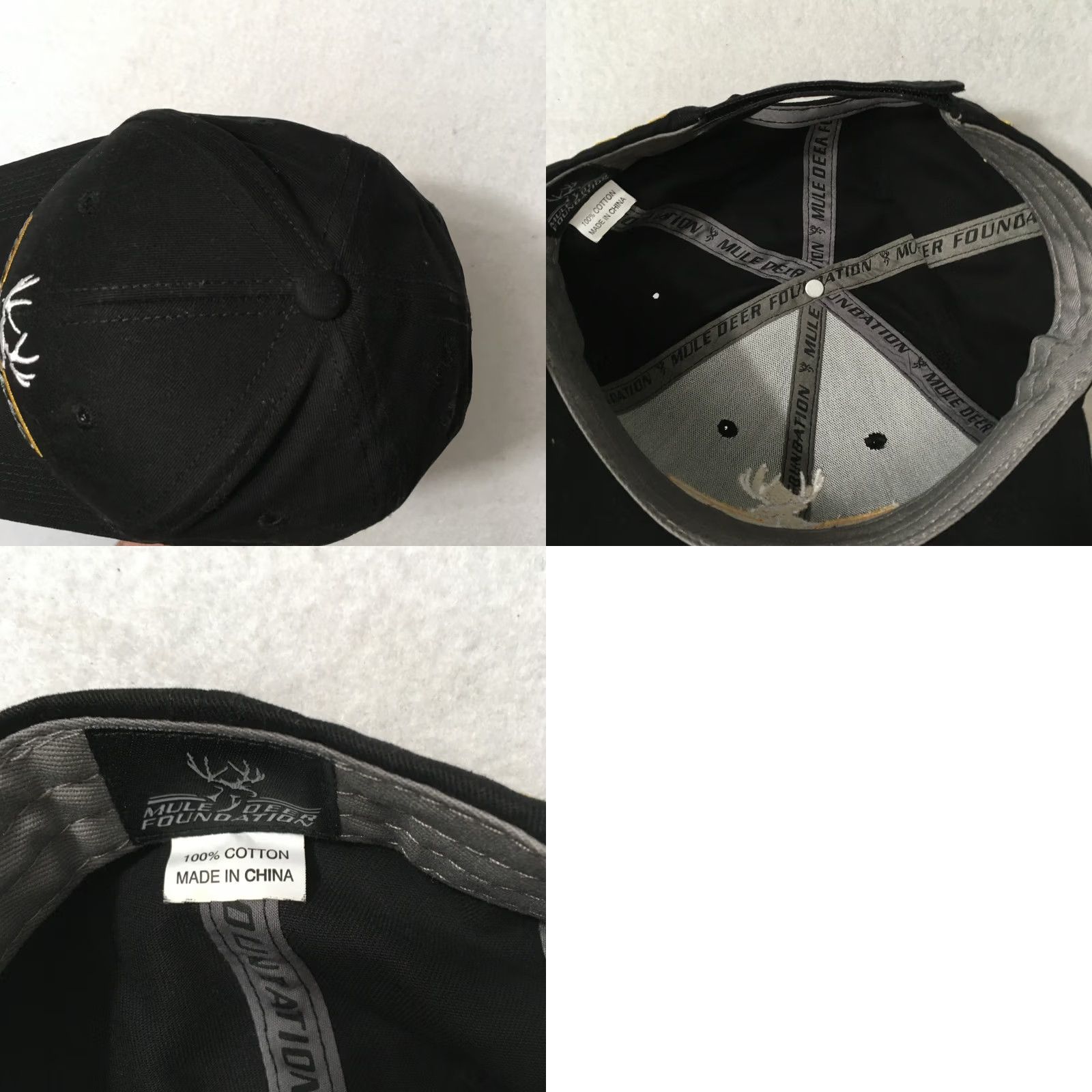 Vintage Mule Deer Foundation Hat Trucker Snapback strap back black embroidered Men Size ONE SIZE - 8 Thumbnail