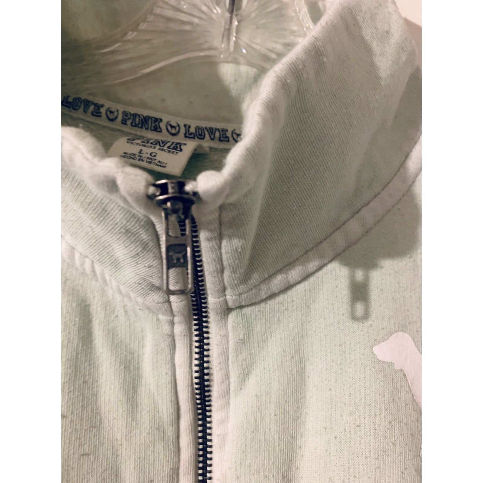 Victoria's Secret Victoria's Secret PINK Hoodie Logo Pullover 3/4 Zip Sweat Shirt Large Green Women Mens? Size L / US 10 / IT 46 - 3 Thumbnail