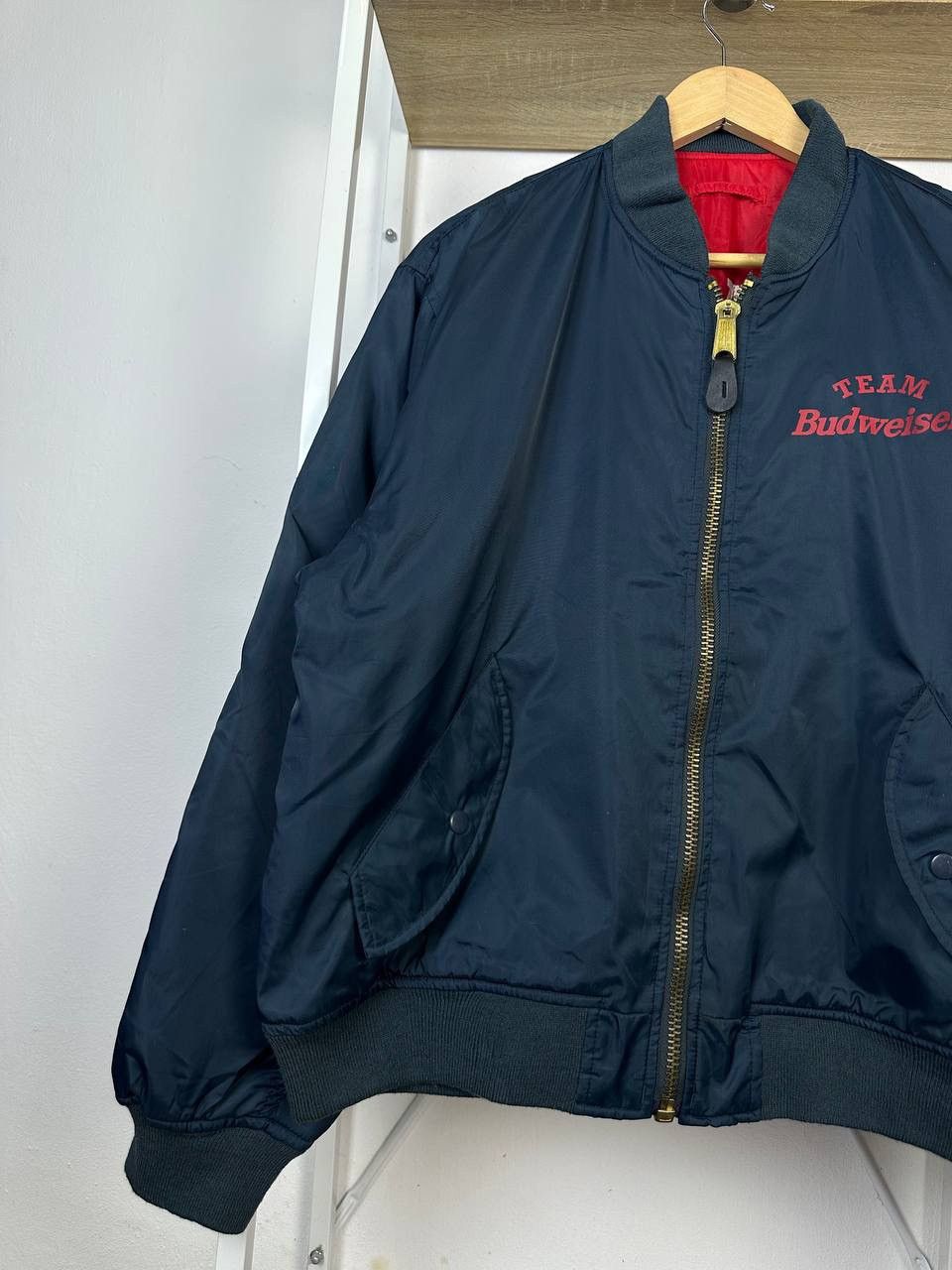 Budweiser × Vintage Vintage Team Budweiser Reversible MA-1 Bomber (Pit 24.5) Size US M / EU 48-50 / 2 - 5 Thumbnail
