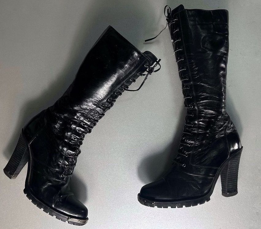 Japanese Brand × Vintage Vintage Lace Up Avant-garde heels Size US 6 / IT 36 - 3 Thumbnail