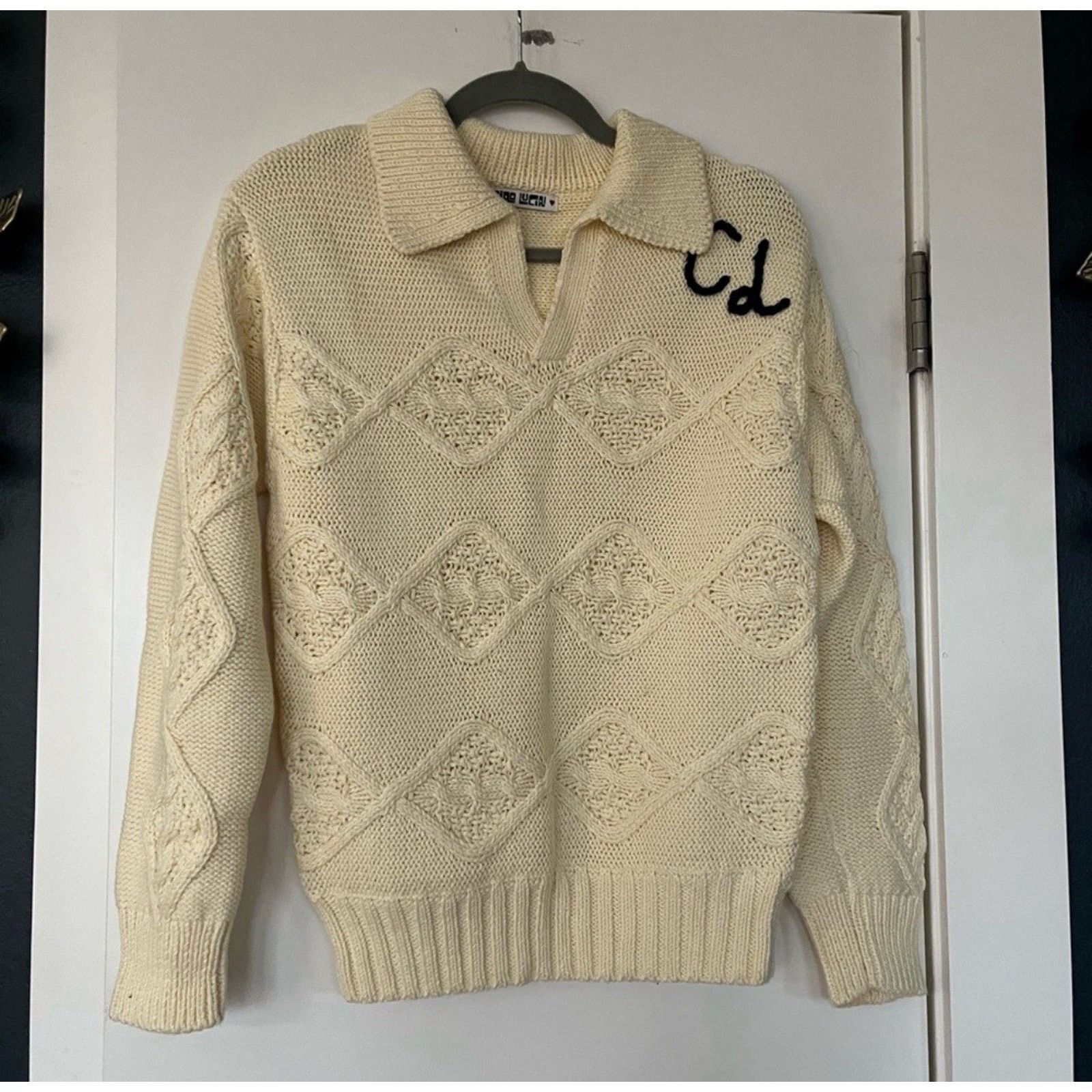Ciao Lucia Ciao Lucia Cream Cableknit Henley Collar Sweater Cotton XS Size XS / US 0-2 / IT 36-38 - 2 Thumbnail