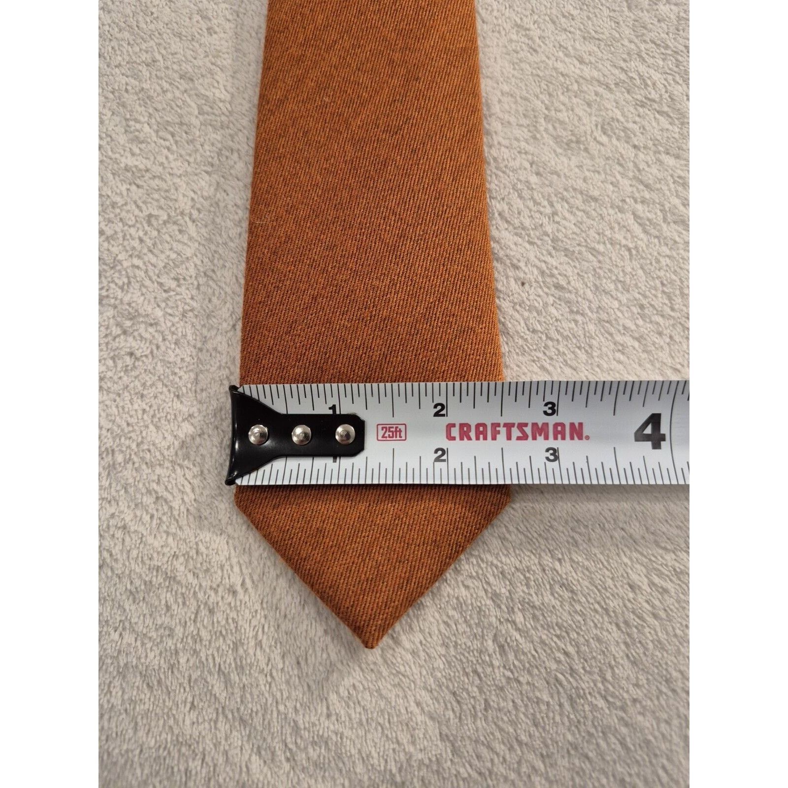 The Tie Bar The Tie Bar Thin Skinny Slim Wool & Silktie Orange 58x2.5 Size 38 - 8 Thumbnail