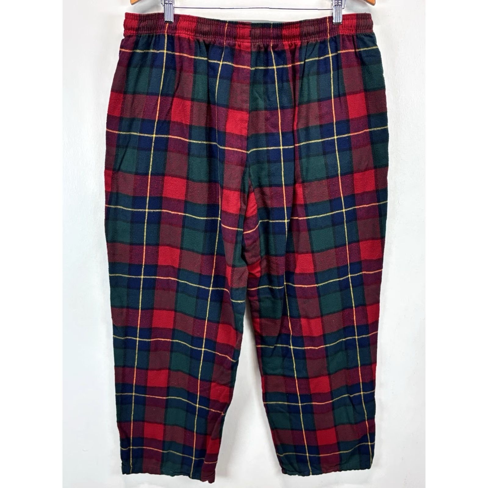 Vintage LL Bean Pants Mens XL Red Plaid Flannel 100% Cotton Lounge Size US 36 / EU 52 - 3 Thumbnail