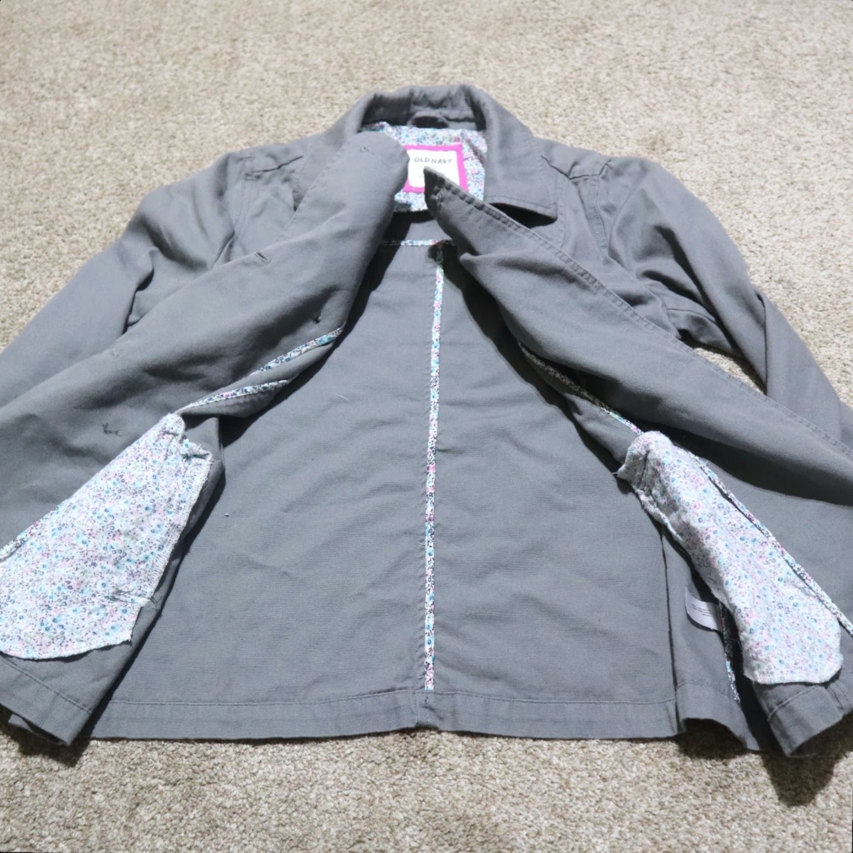 Old Navy Old Navy Jacket Women's M Gray Cotton Basic Jacket Size M / US 6-8 / IT 42-44 - 3 Thumbnail
