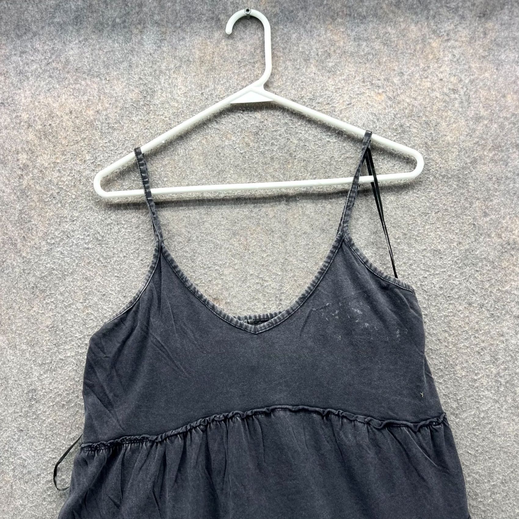 Anthropologie Anthropologie Tank Top Womens Medium Black Tiered Ruffle Sleeveless Grey Blouse Size M / US 6-8 / IT 42-44 - 7 Thumbnail