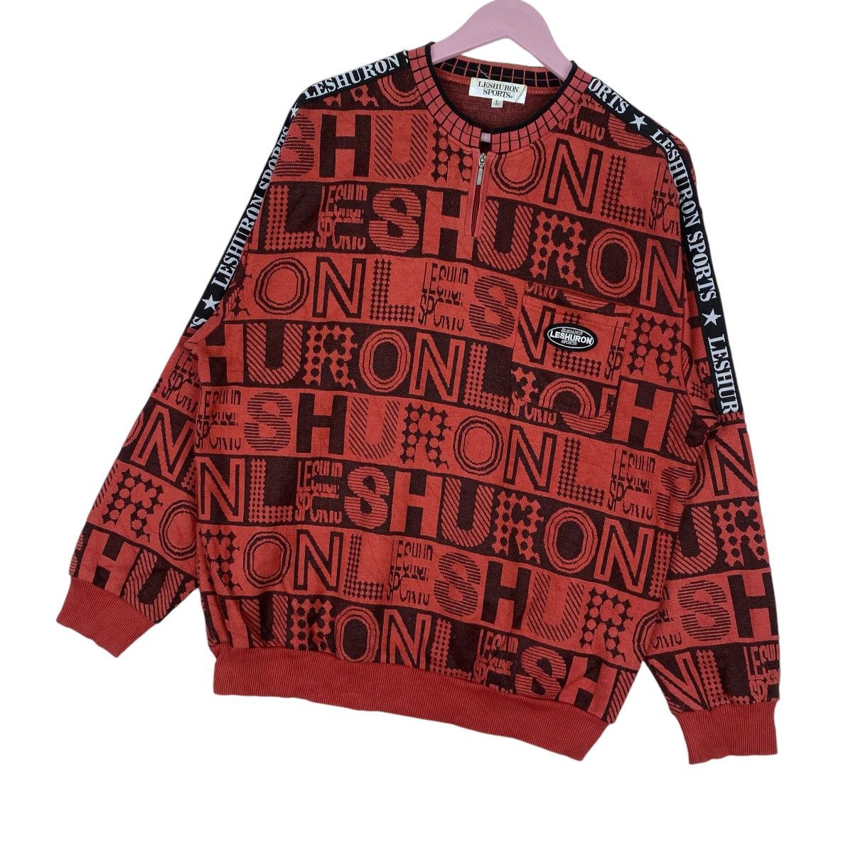 Designer × Vintage Leshuron Full Print Sweatshirt Quater Zip Pullover Jumper Size US L / EU 52-54 / 3 - 3 Thumbnail