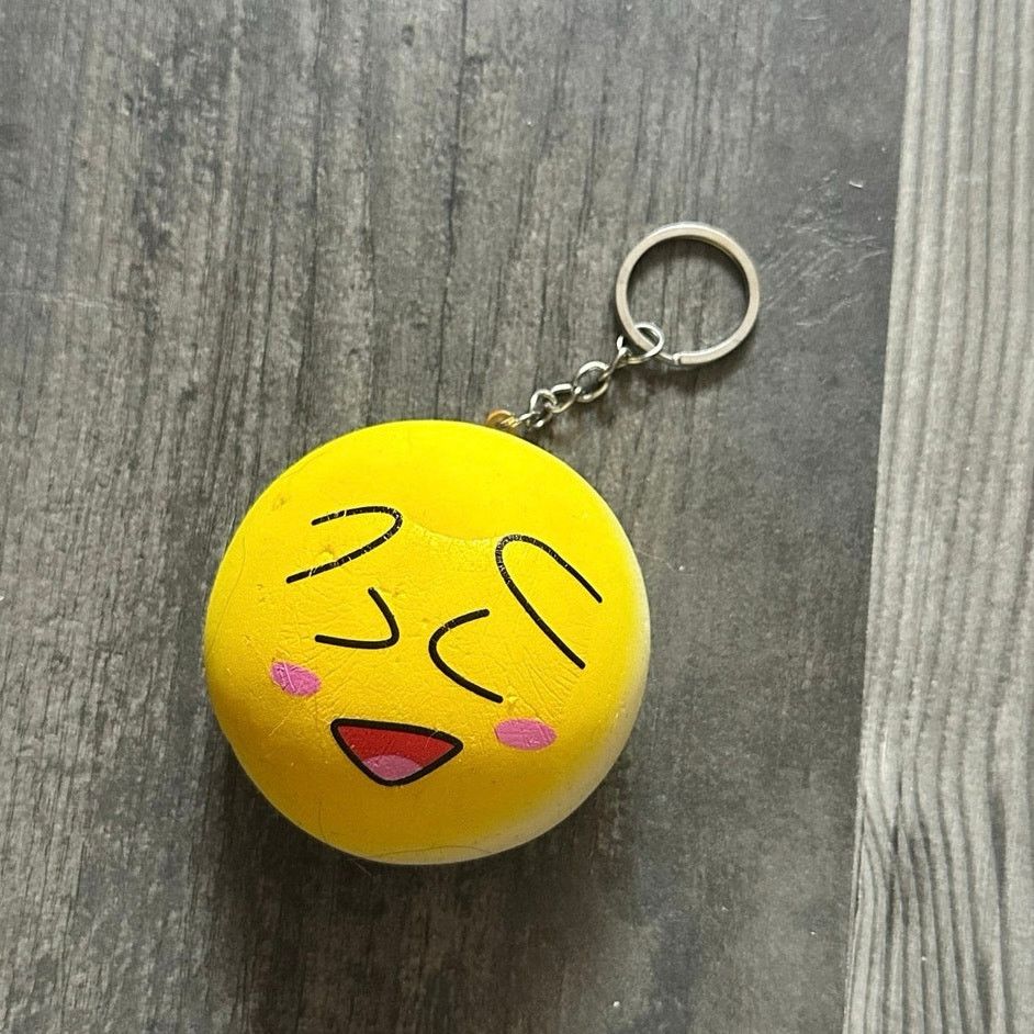 Other yellow silly face squishy keychain Size ONE SIZE - 1 Thumbnail