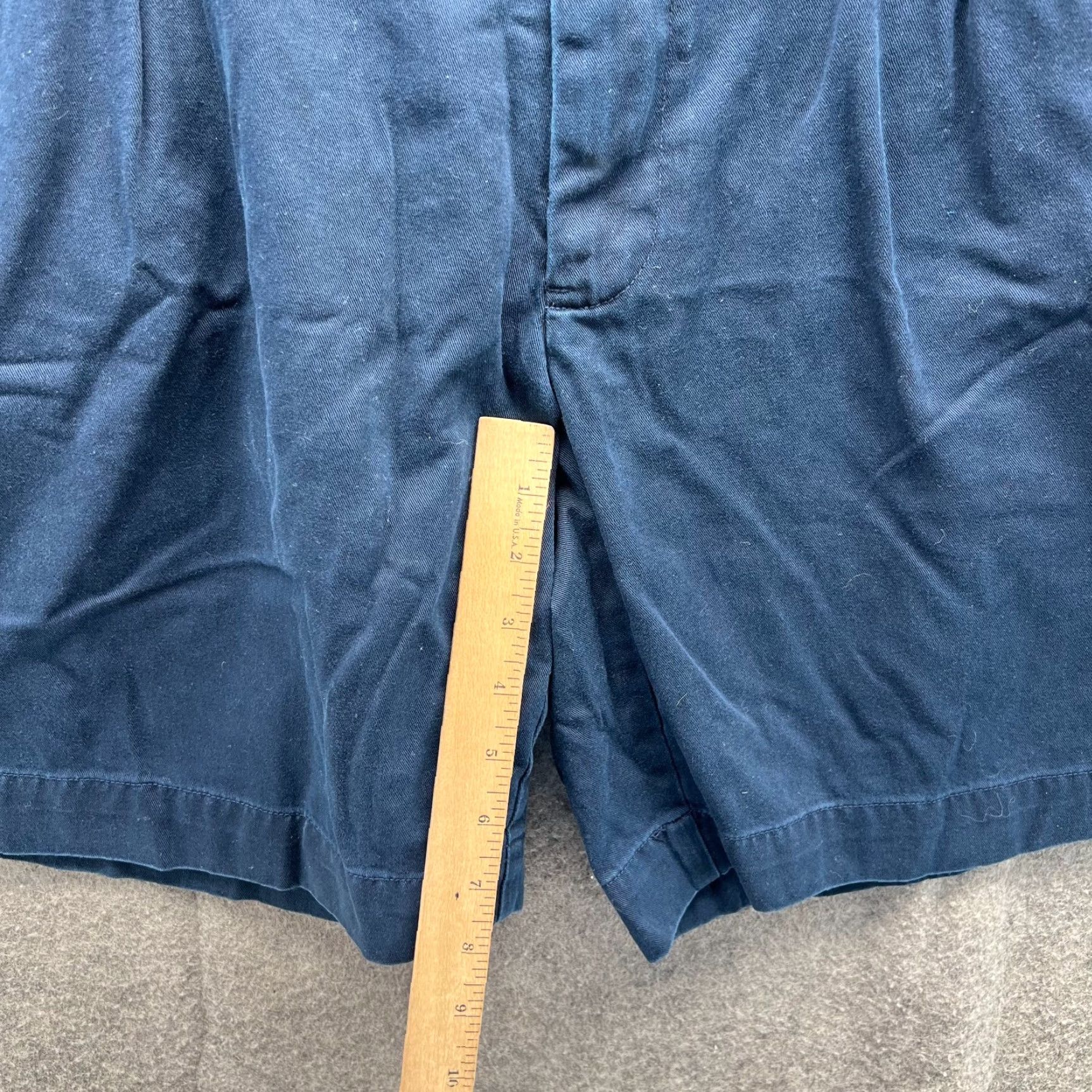 Polo Ralph Lauren VINTAGE Ralph Lauren Shorts Mens 38 Blue Navy Chino Pleated 9' Canvas Cotton Shirt Size US 38 / EU 54 - 7 Thumbnail