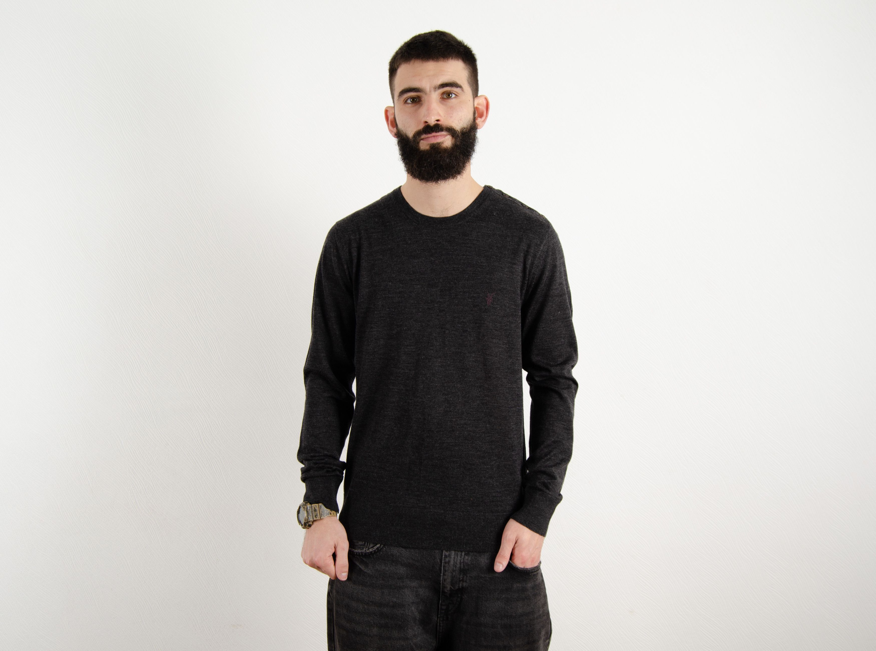 Allsaints AllSaints Merino Wool Crewneck Sweater Size US L / EU 52-54 / 3 - 1 Thumbnail
