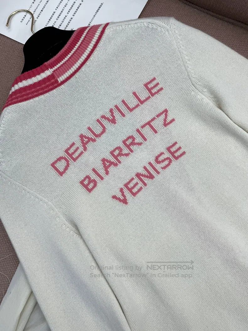 Chanel Chanel Pink and white color-blocked striped cashmere knitt Size XXS / US 00 / IT 34 - 5 Thumbnail