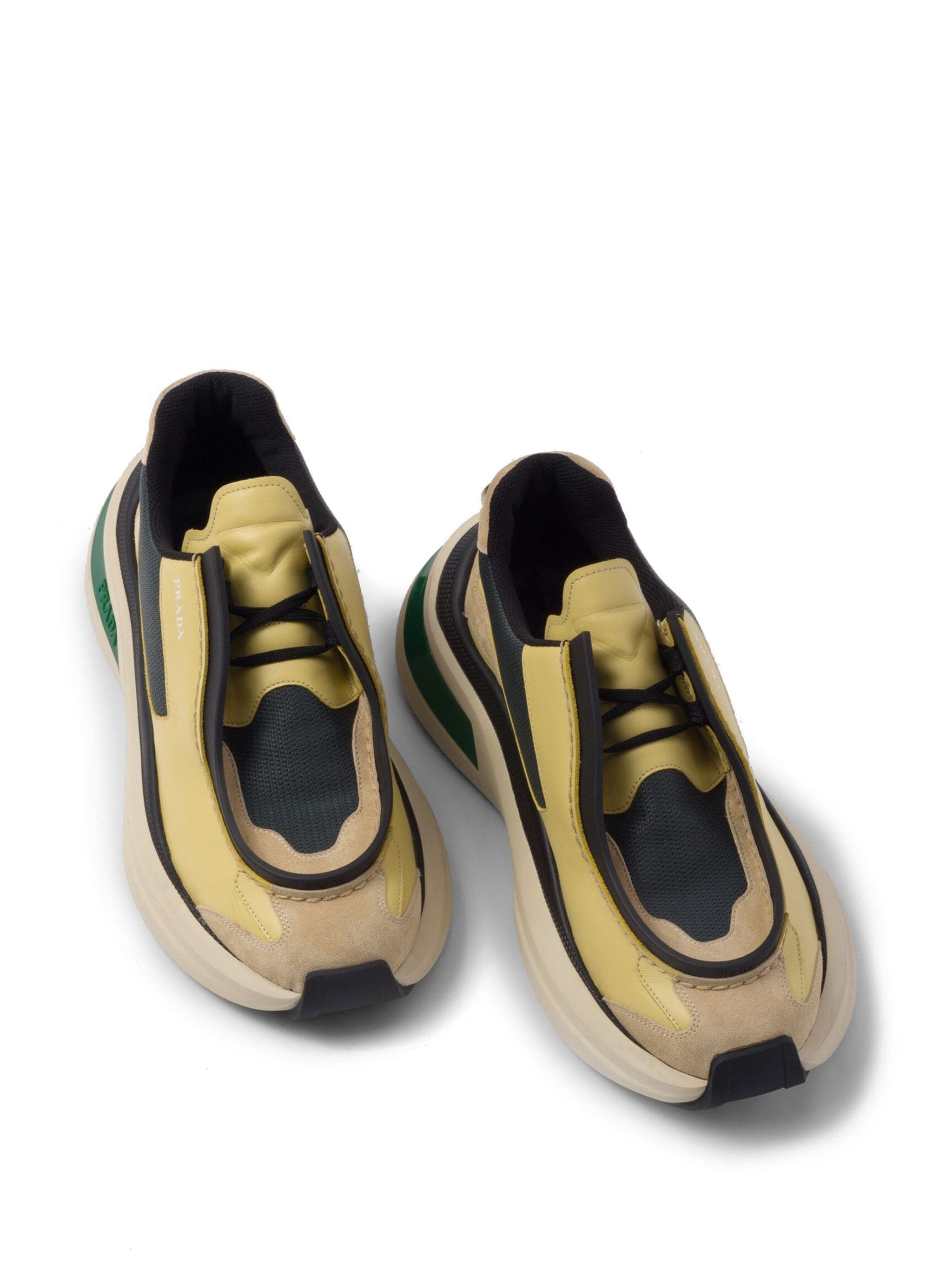 Prada o1mt1gz1024 Panelled Leather Chunky Sneakers in Multicolor Size US 9 / EU 42 - 4 Thumbnail