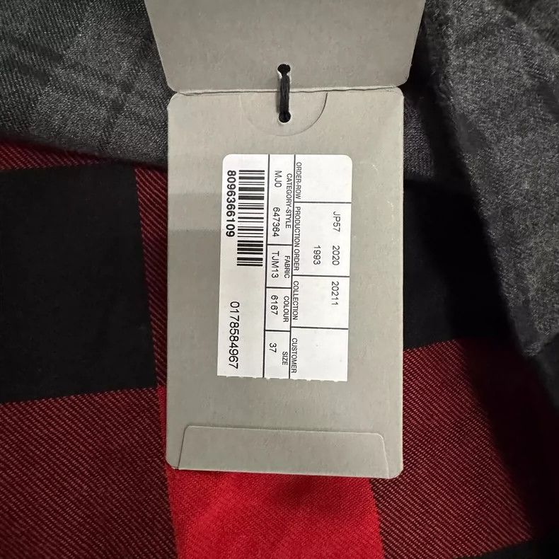 Balenciaga Balenciaga size 37 SS21 Black and Red Plaid Patchwork Embro Size US M / EU 48-50 / 2 - 8 Thumbnail