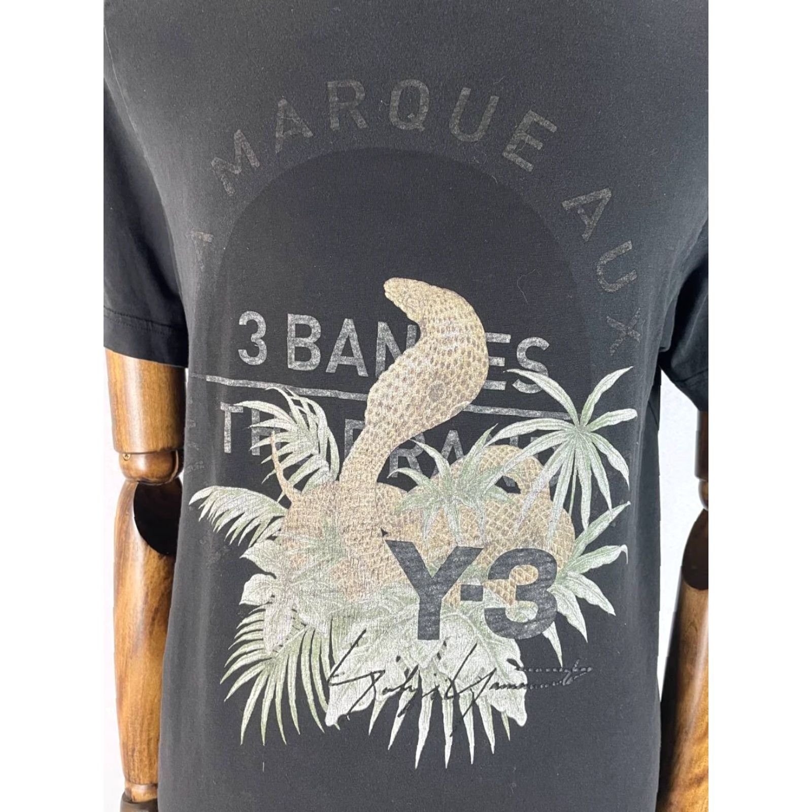 Adidas Adidas Mens Y-3 Yamamoto Cobra T-Shirt L Black Short Sleeve Crew Neck Size US L / EU 52-54 / 3 - 5 Thumbnail