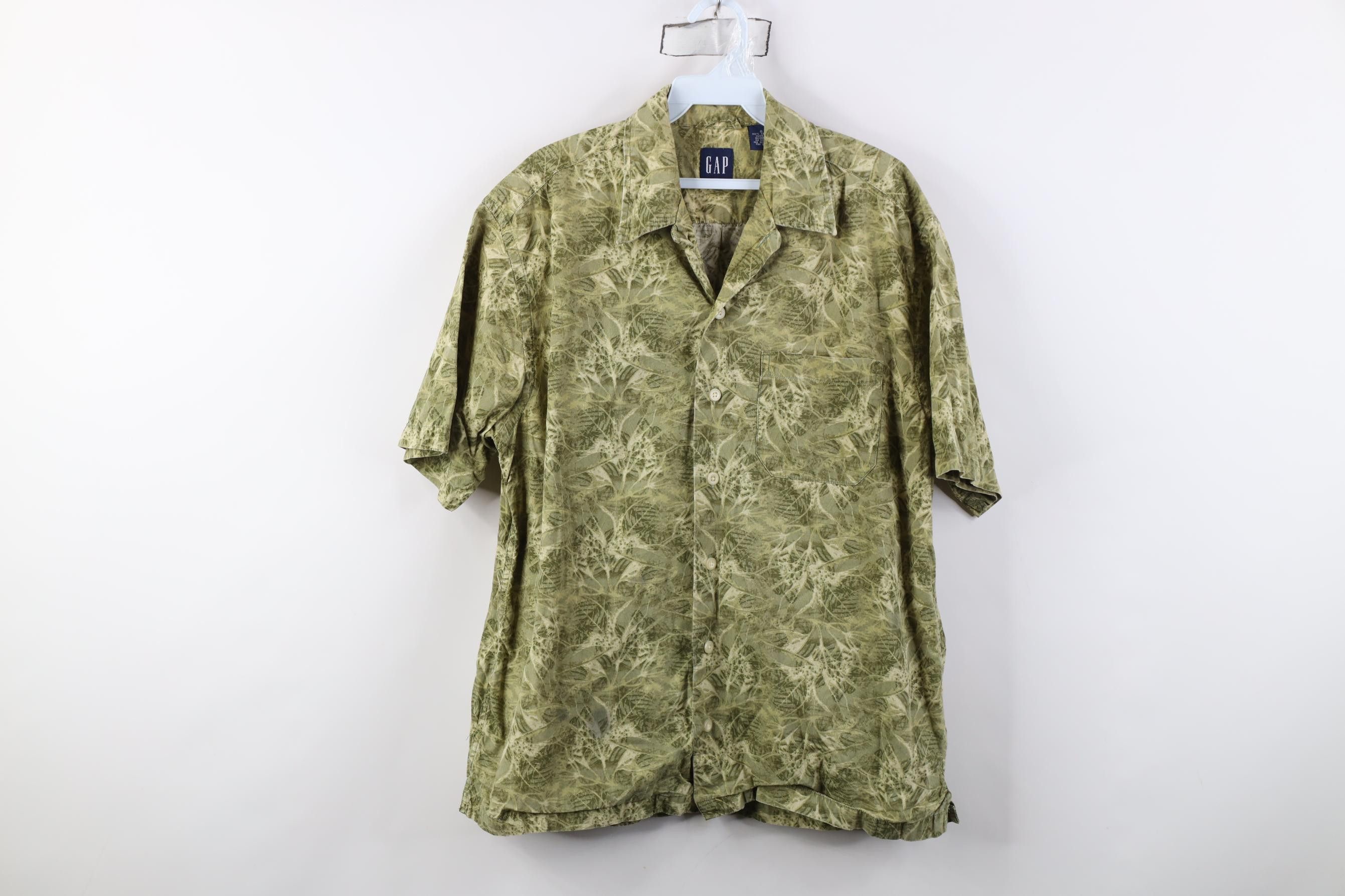 Gap Vintage 90s Gap Nature Leaf Beach Luau Hawaiian Button Shirt Size US S / EU 44-46 / 1 - 1 Thumbnail