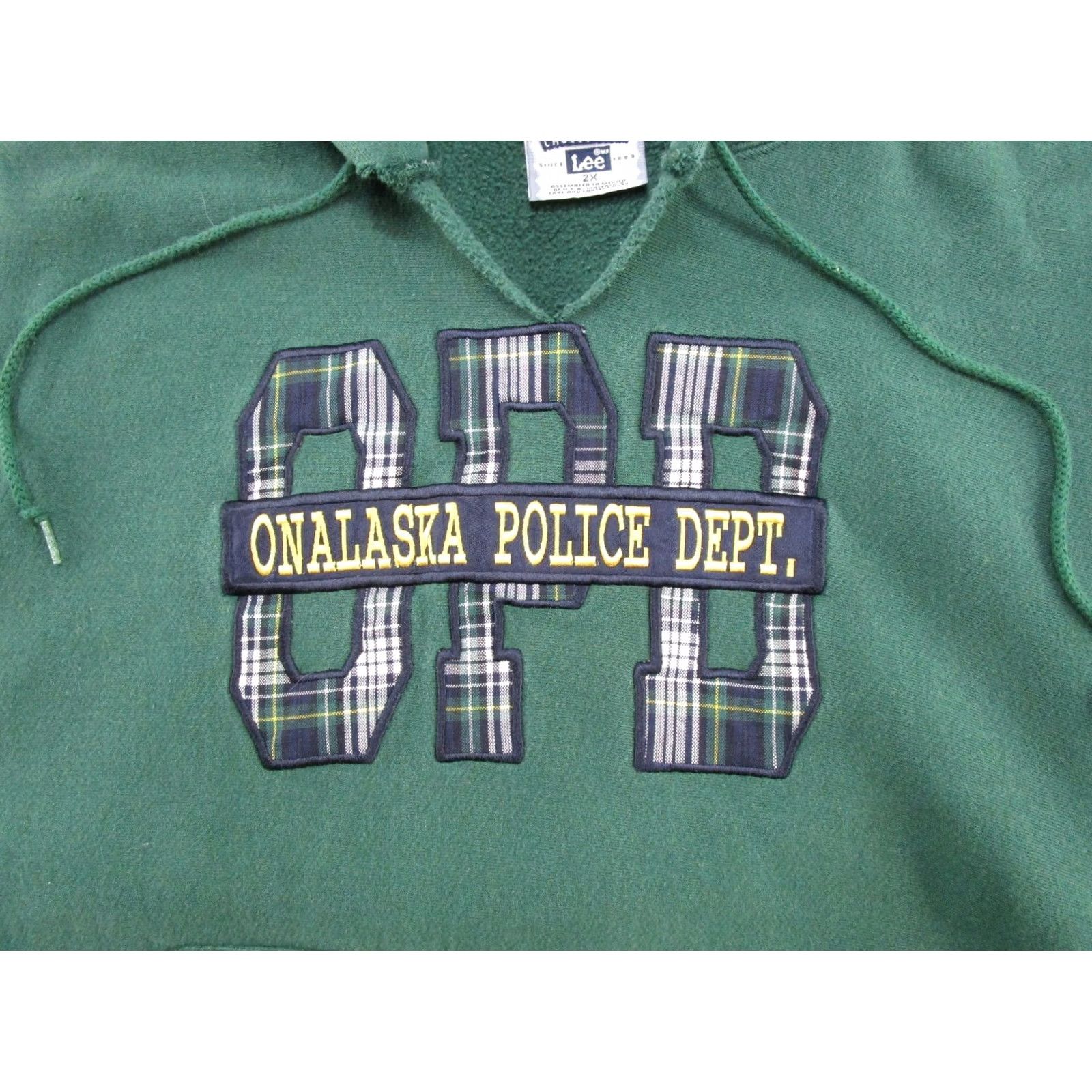 Lee VINTAGE Lee Hoodie Pullover Sports 90s Mens 2XL Green | Hooded Sweatshirt Used All Seasons Winter Fall Spring Size US XXL / EU 58 / 5 - 2 Thumbnail