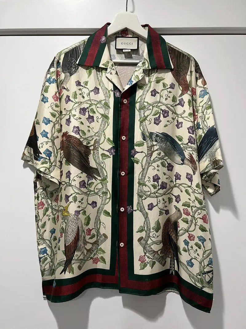 Gucci Gucci Birds Of Prey Silk Bowling Shirt | Grailed