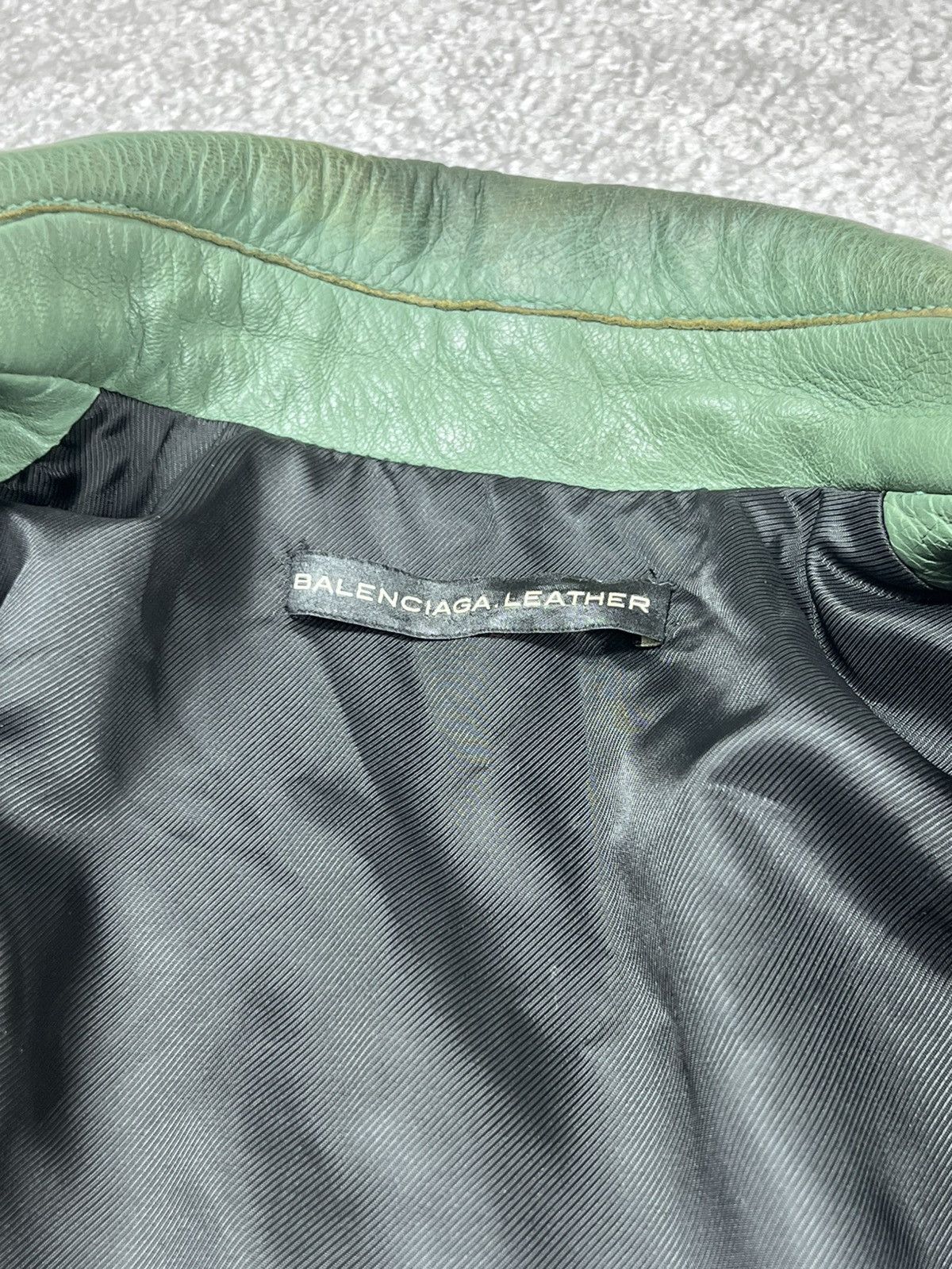 Balenciaga Balenciaga Green Leather Biker Jacket Size XS / US 0-2 / IT 36-38 - 10 Thumbnail