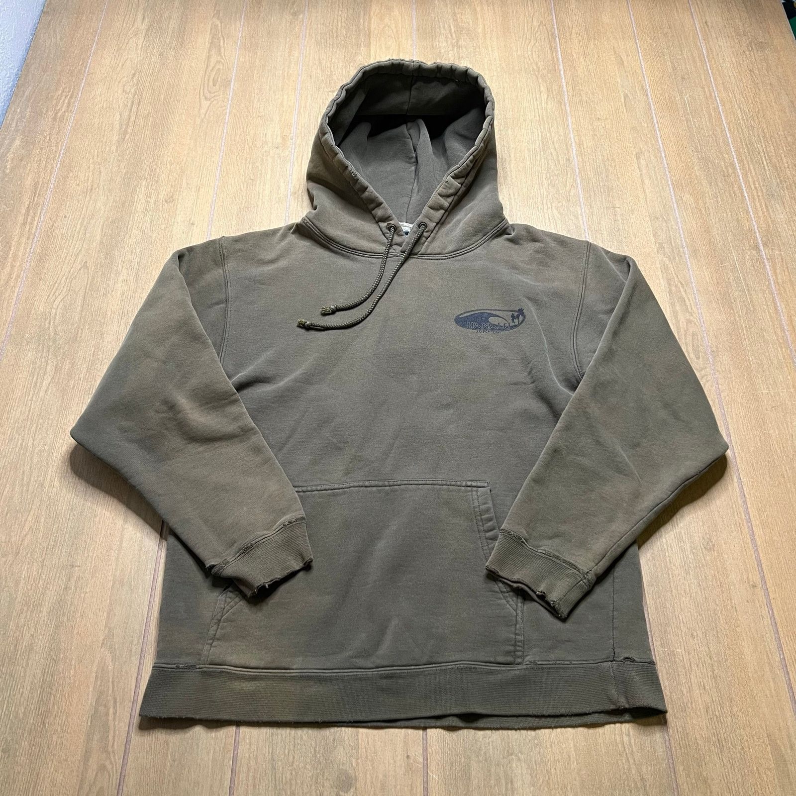 Vintage Vintage Y2K Hanalu Surf "Backdoor" hoodie Green Distress S Size US S / EU 44-46 / 1 - 5 Thumbnail