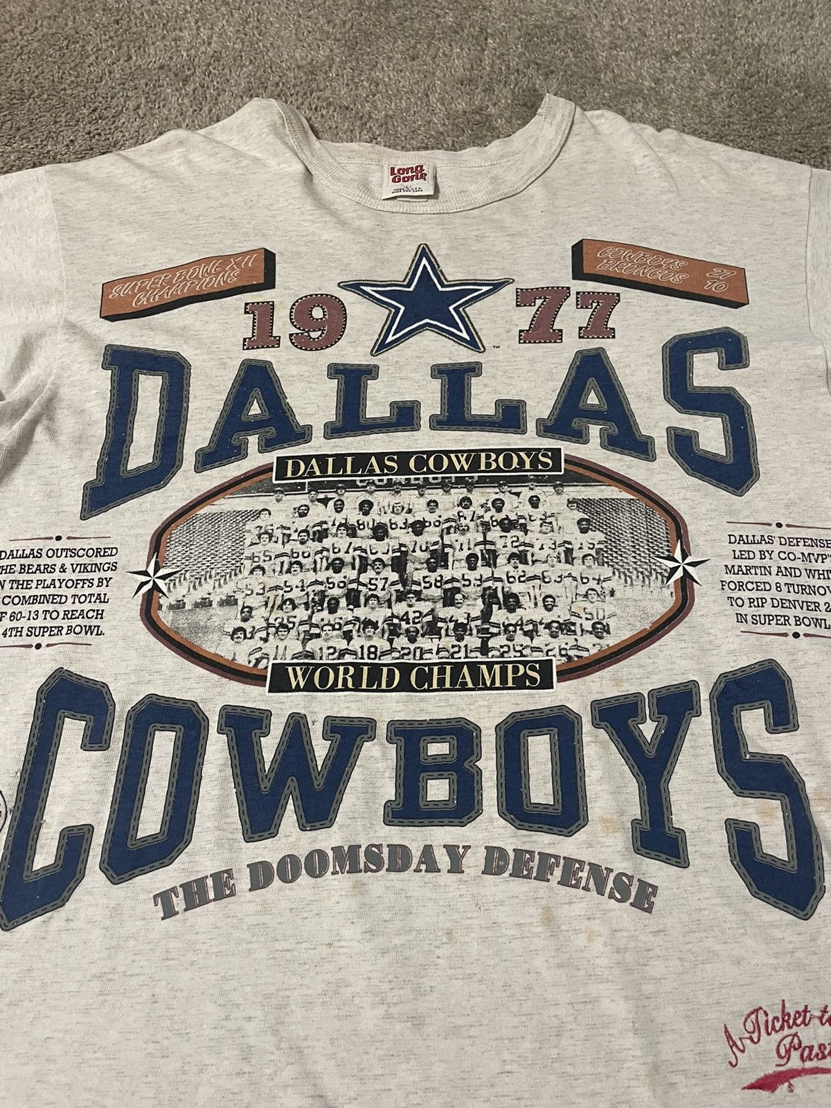 NFL Vintage 90s Dallas Cowboys All Over Print T Shirt Size Large Size US L / EU 52-54 / 3 - 14 Thumbnail