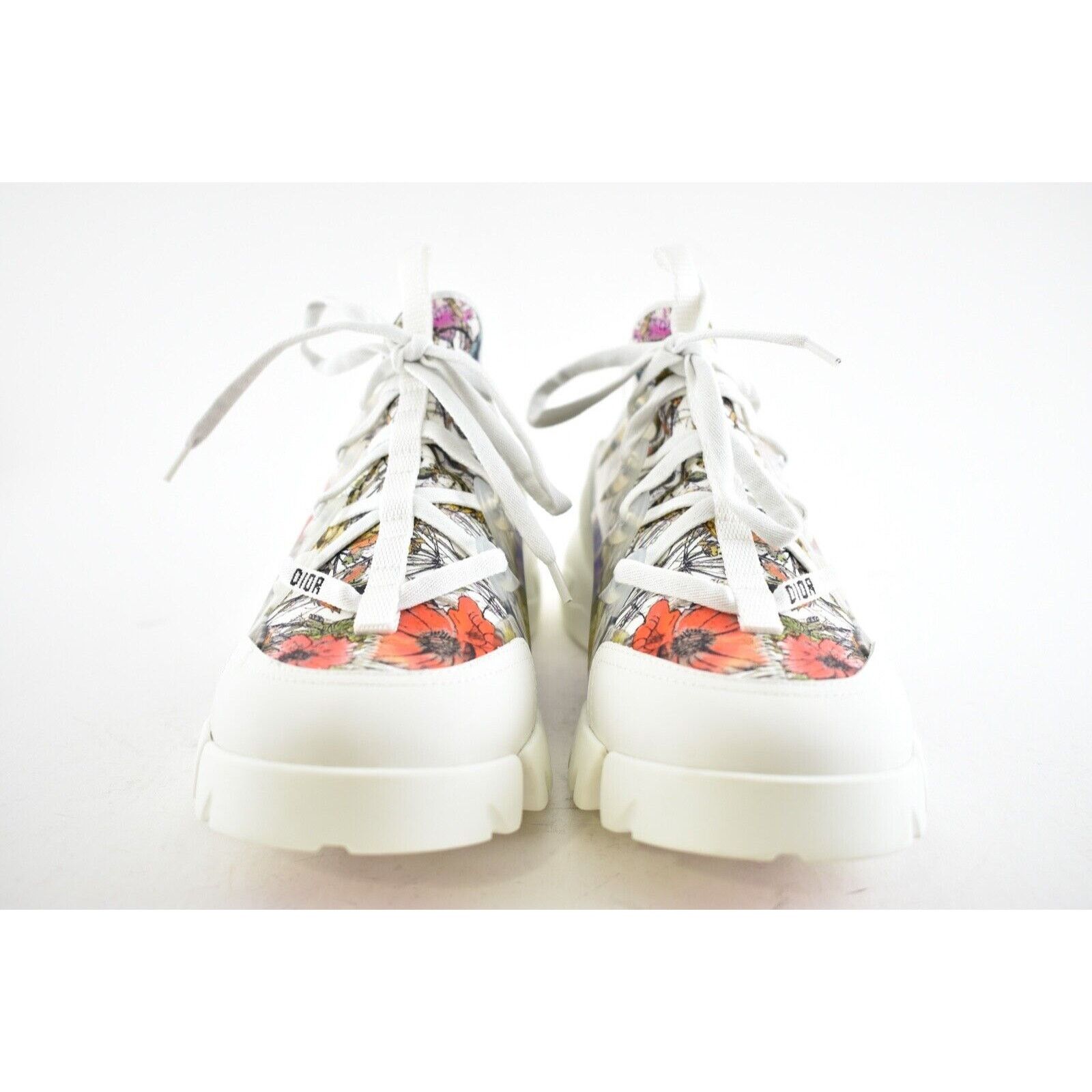 Dior D Connect Mille Fleurs Lace Up Flat Trainer Sneaker 39.5 Size US 9.5 / IT 39.5 - 6 Thumbnail