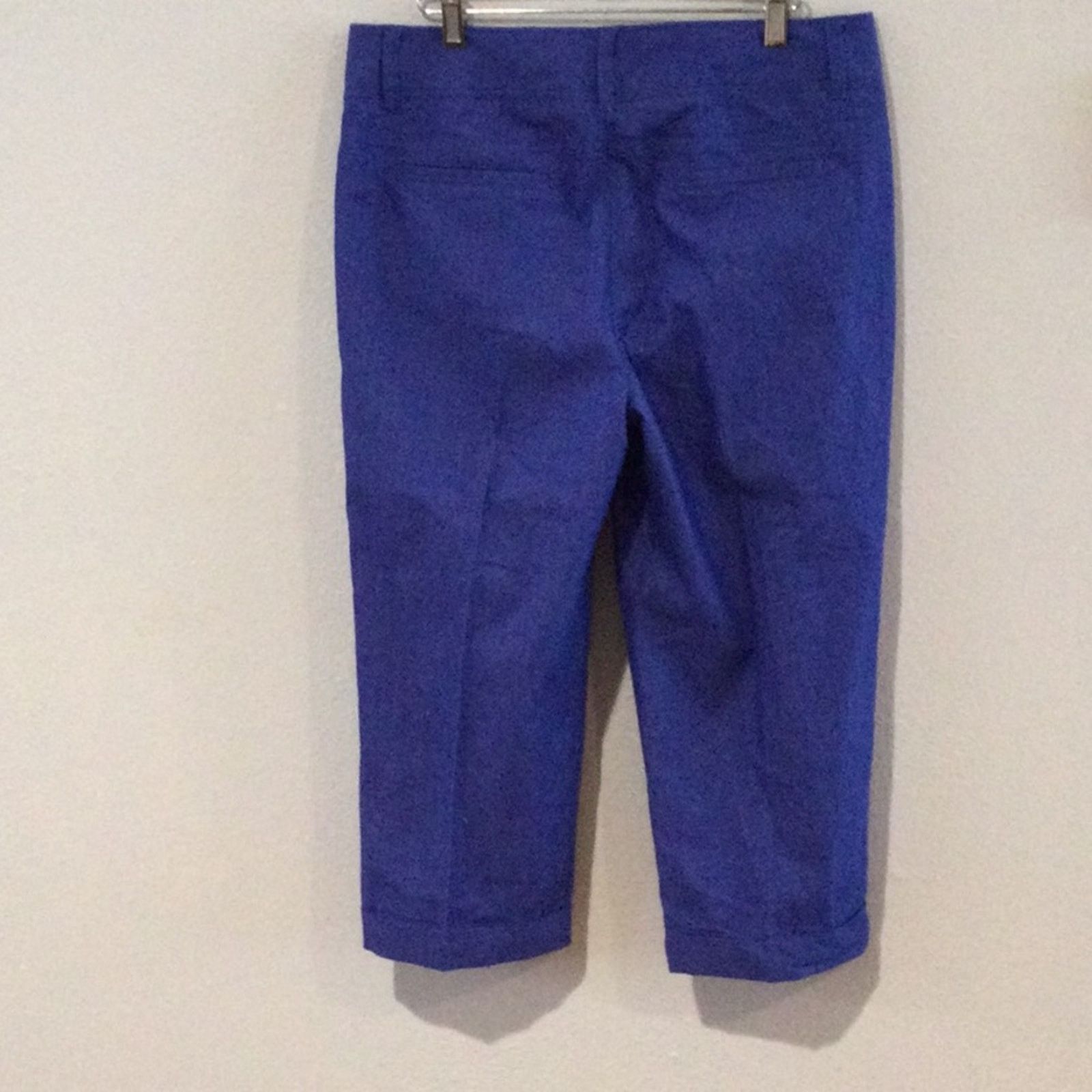 Other Larry Levine Blue Cropped Rolled Cuff Capri Pant Size 8 Size 30" / US 8 / IT 44 - 4 Thumbnail