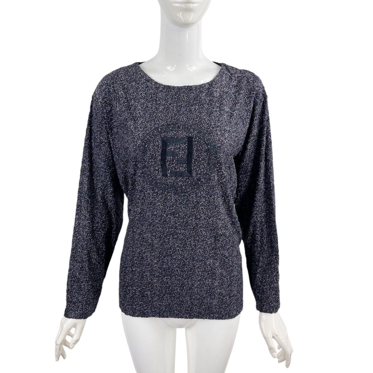 90’s Fendi Embroidered Big Logo Knitted Sweater