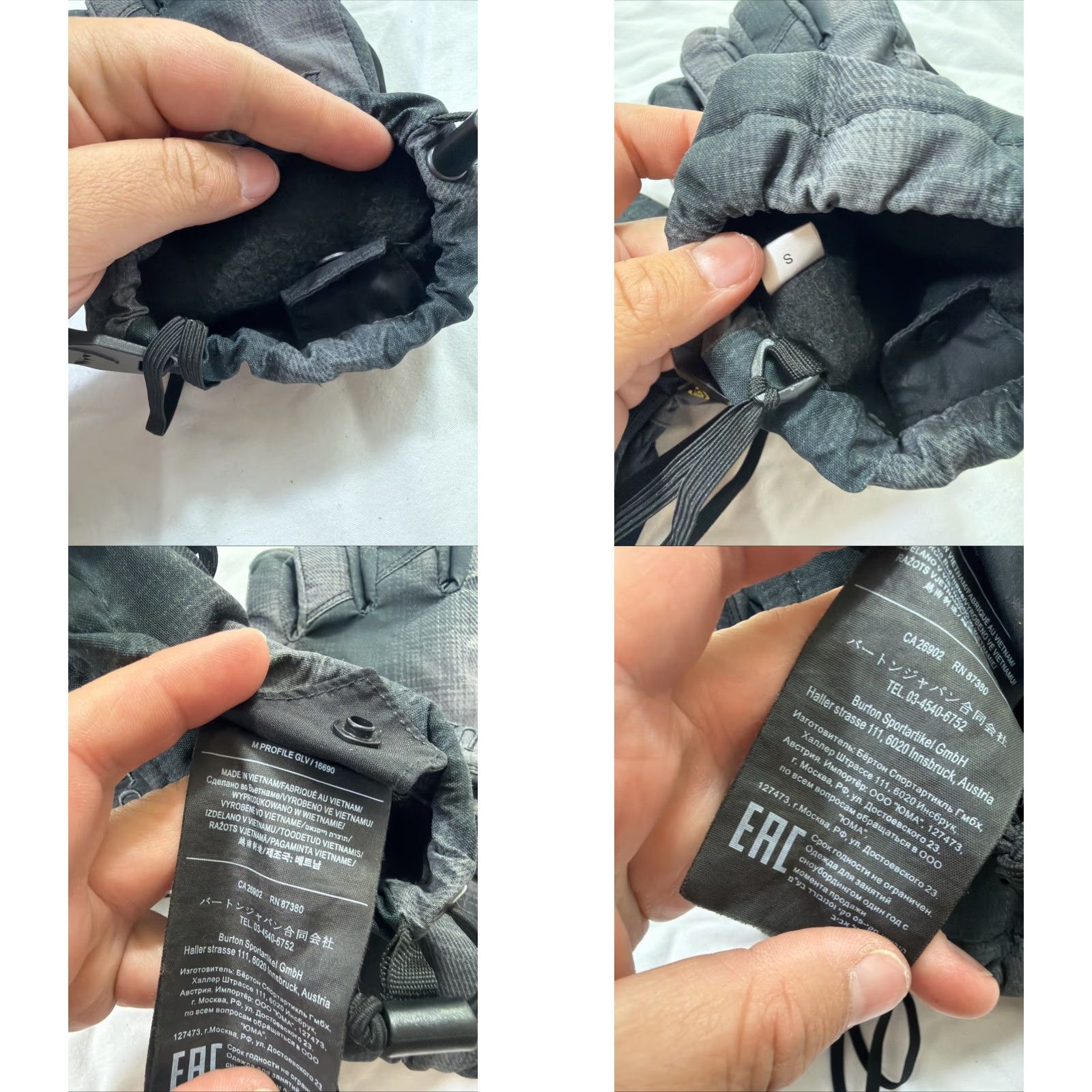 Burton VINTAGE Burton Men’s Small Gray Snowboarding gloves Gray Polyester Nylon Faux Leather Size ONE SIZE - 8 Thumbnail