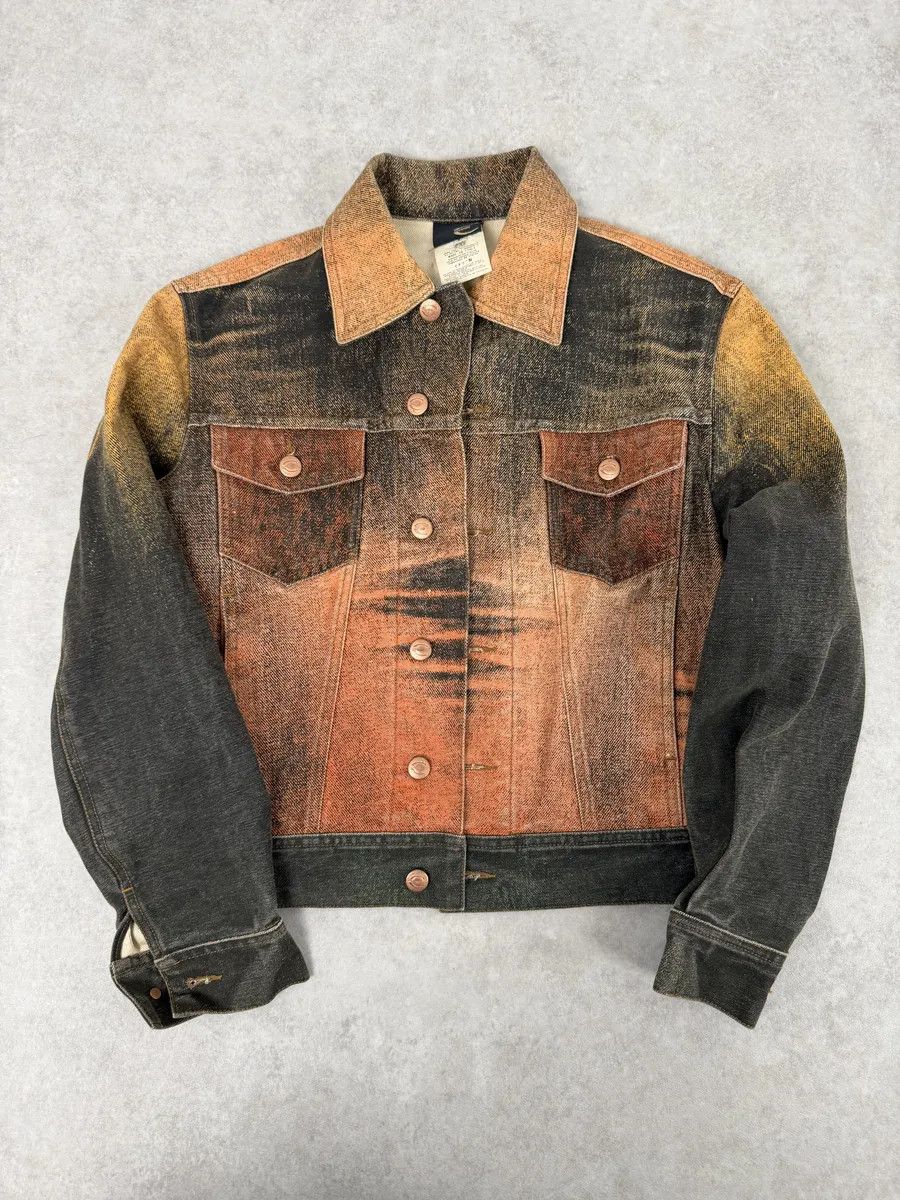 Just Cavalli 2000s Cavalli Cropped Sunset Overprint Trucker Jacket Size US S / EU 44-46 / 1 - 3 Thumbnail